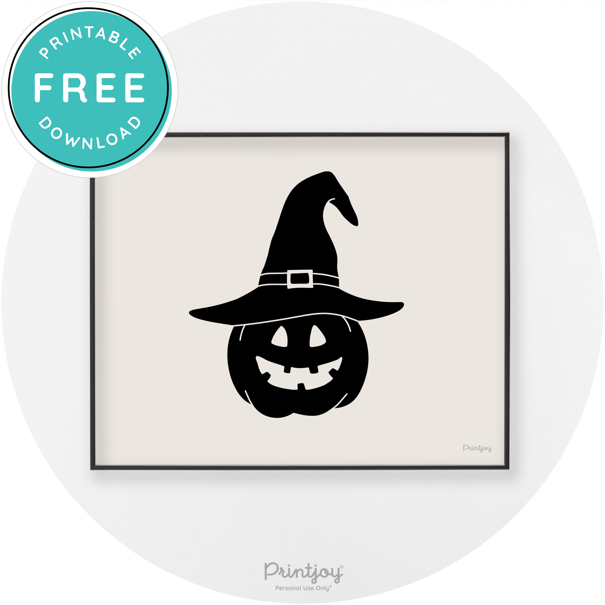 Halloween Cute Witch Jack O Lantern Chic Wall Art Printable