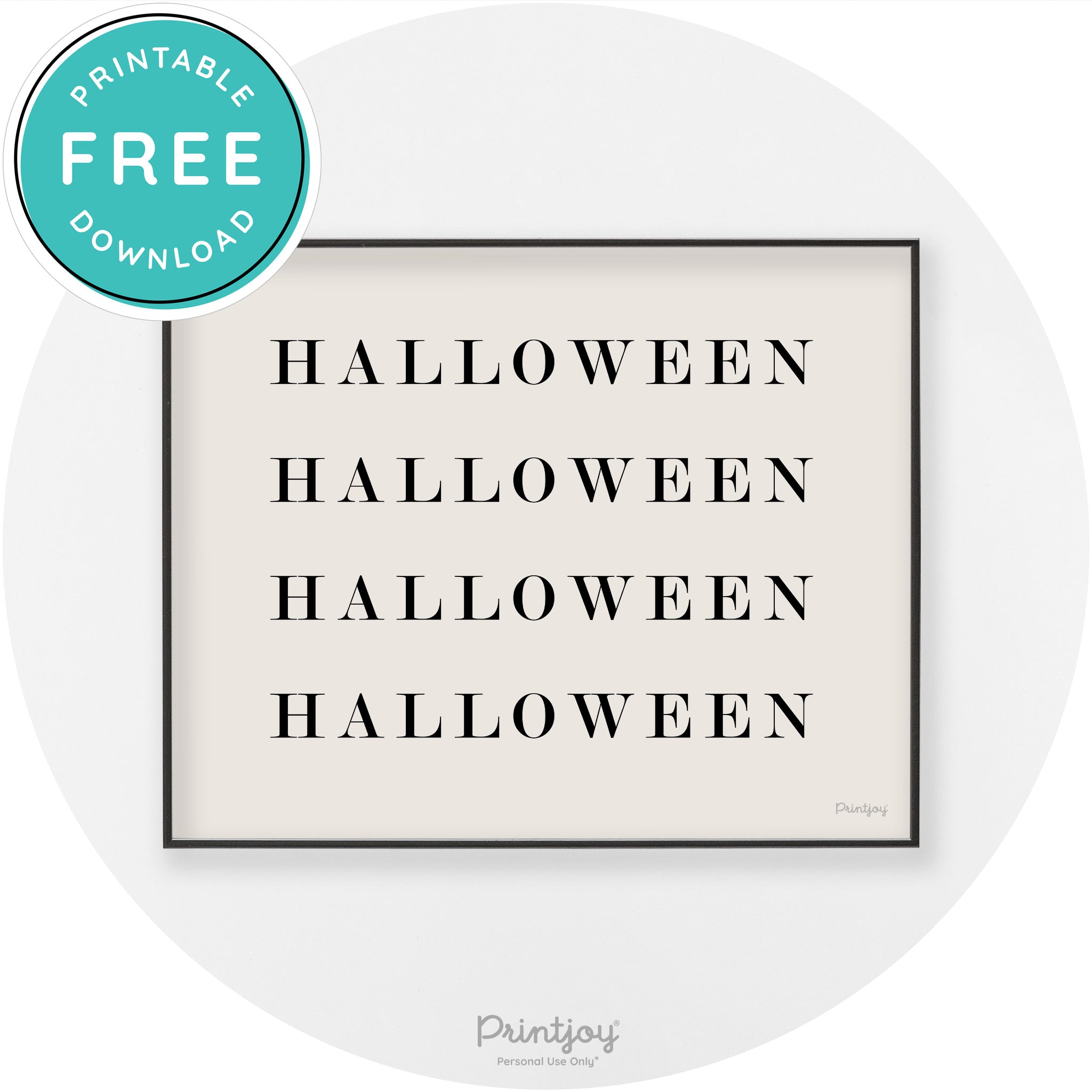 Halloween Cute Pattern Modern Chic Wall Art Decor Printable