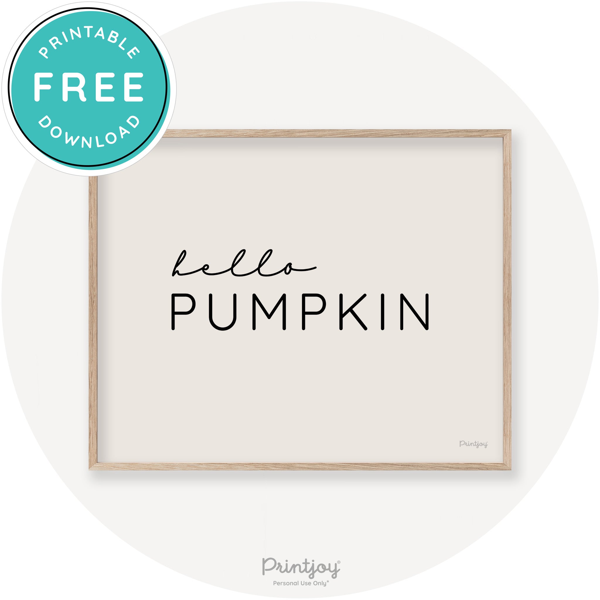 Hello Pumpkin Simple Cute Modern Chic Decor Wall Art Printable