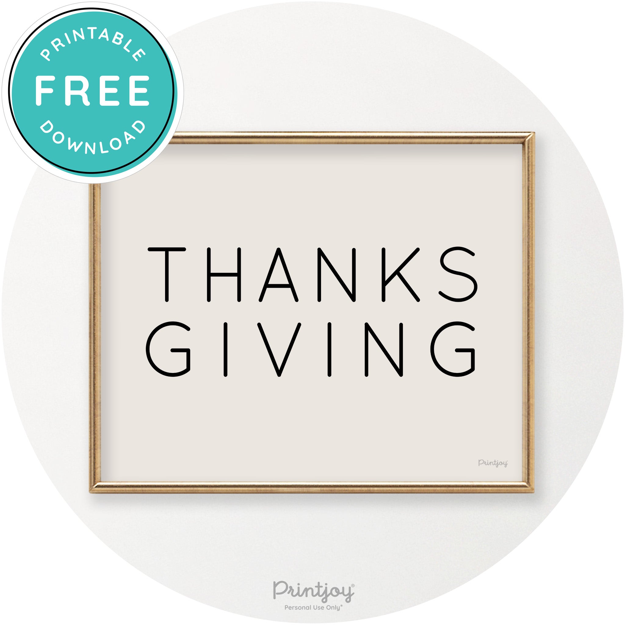 Thanksgiving Cute Typography Modern Chic Wall Art Printable