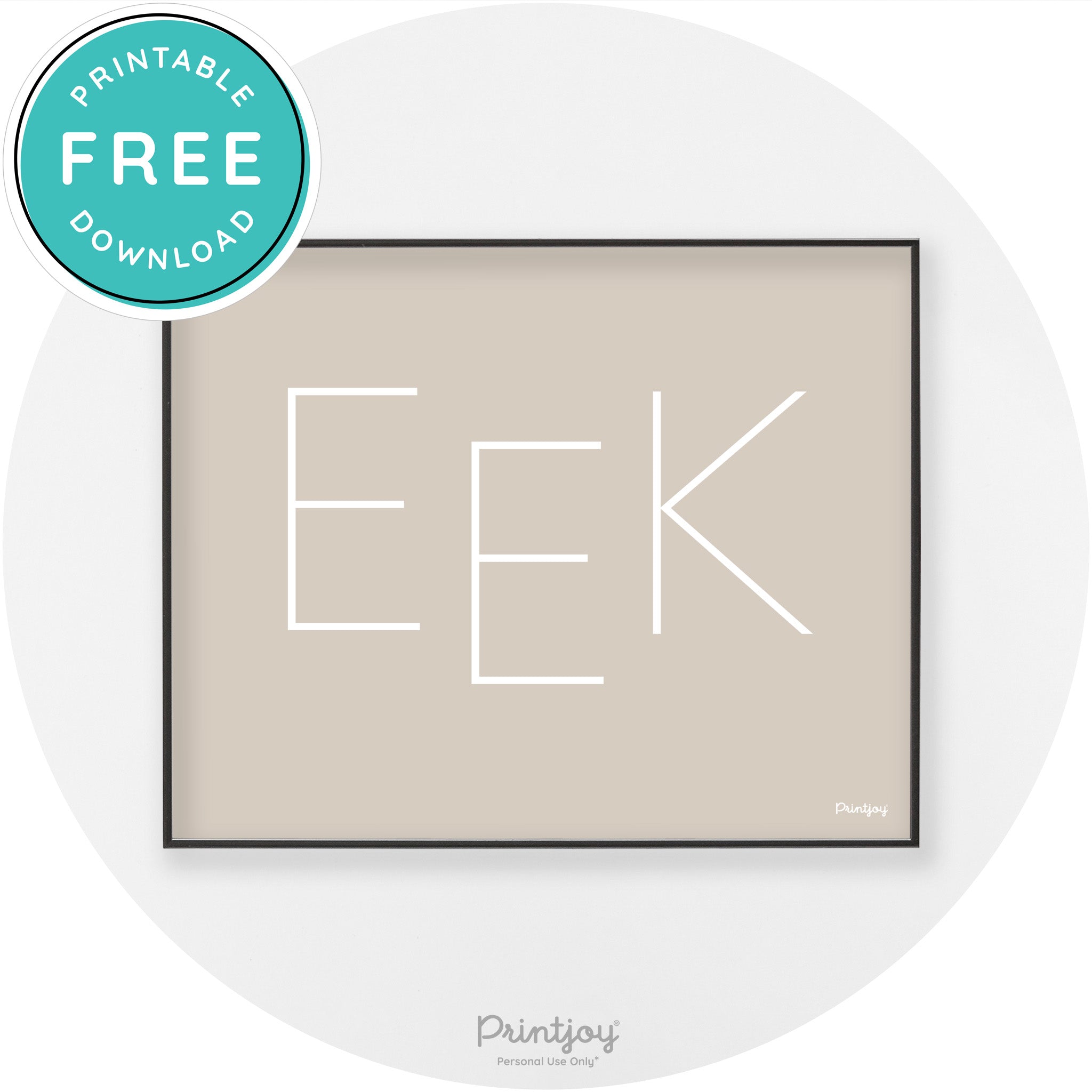 Eek Halloween Modern Chic Lettering Wall Art Decor Free Printable