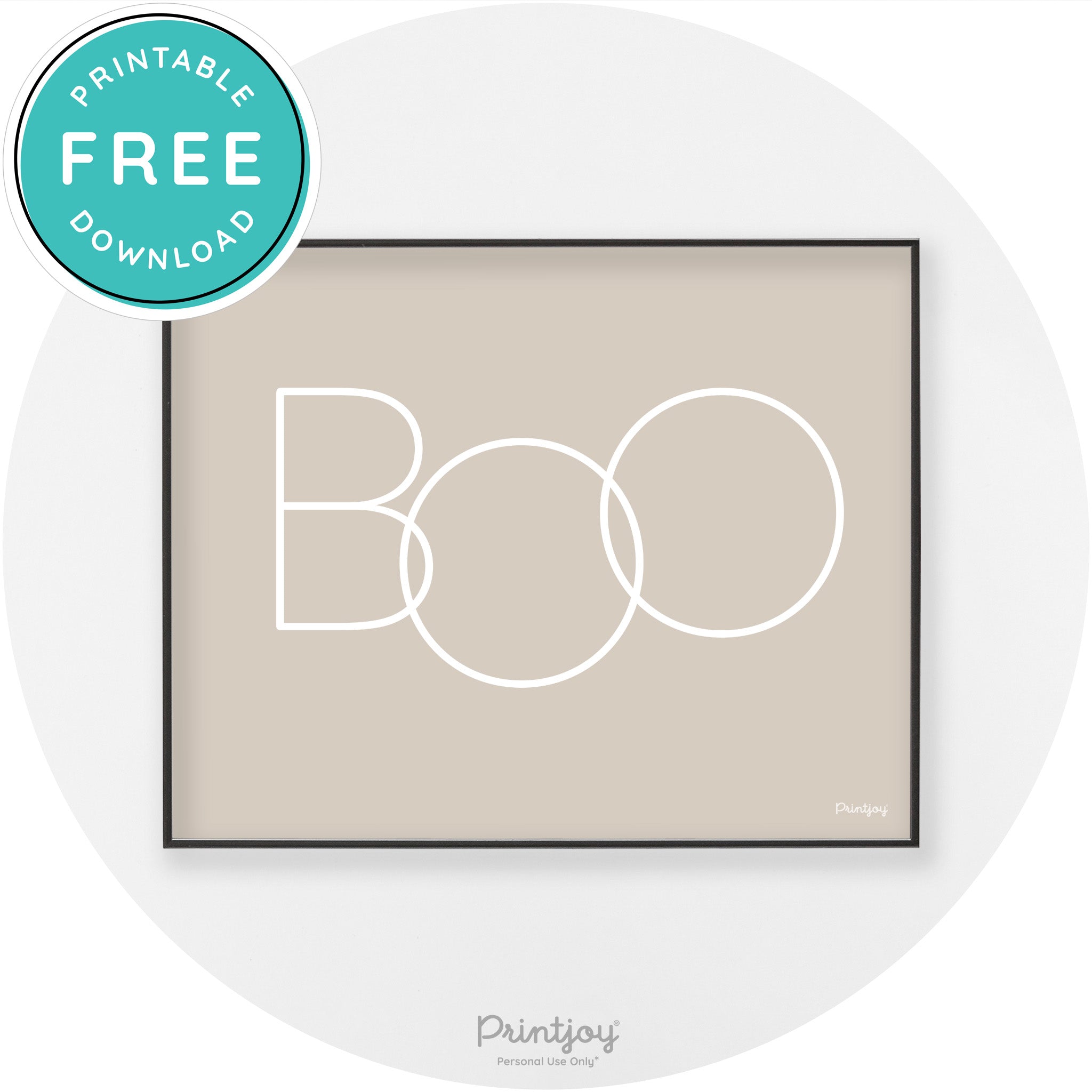 Halloween Cute Boo Modern Chic Wall Art Decor Free Printable - Printjoy