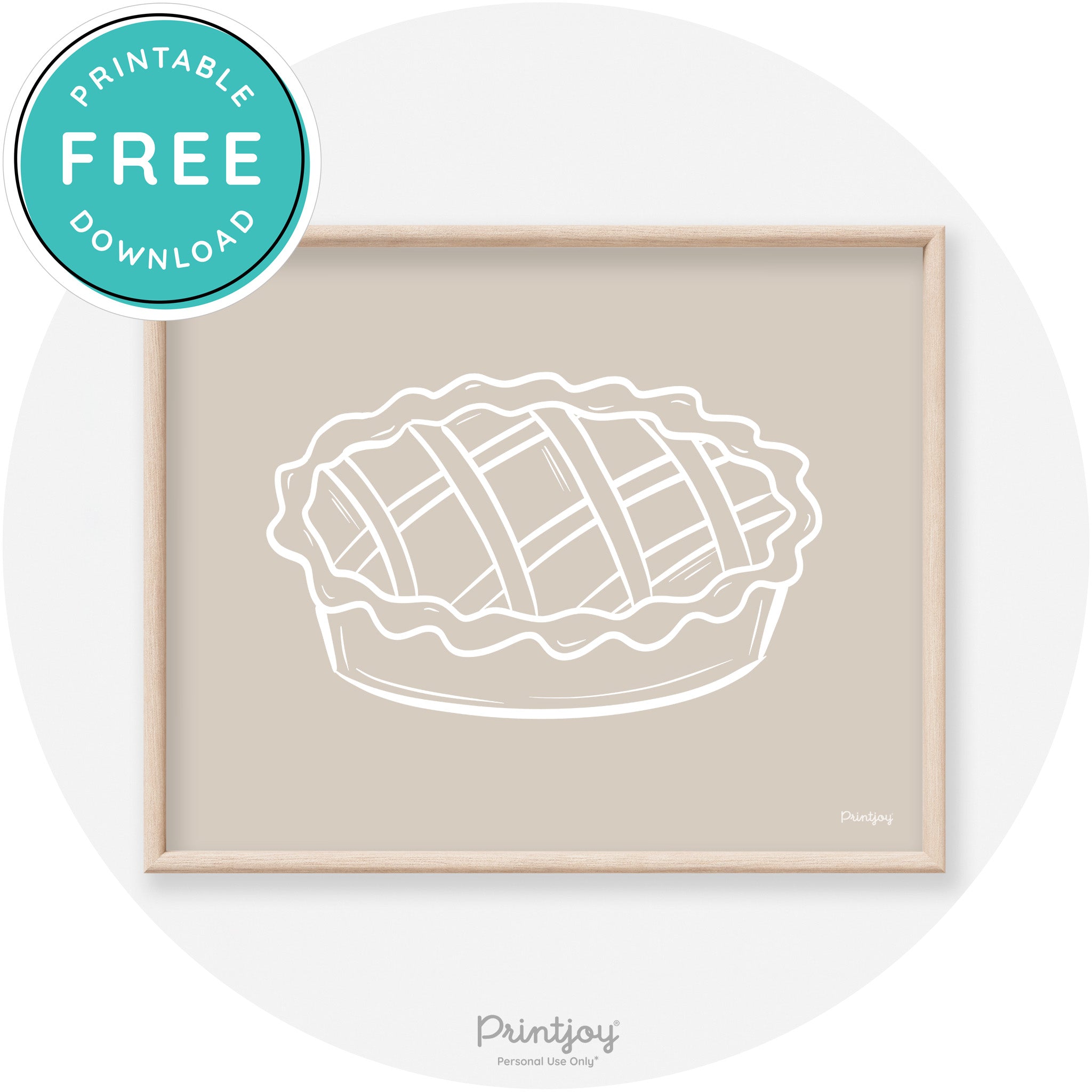 Pie Drawing Thanksgiving Modern Transitional Wall Art Free Printable