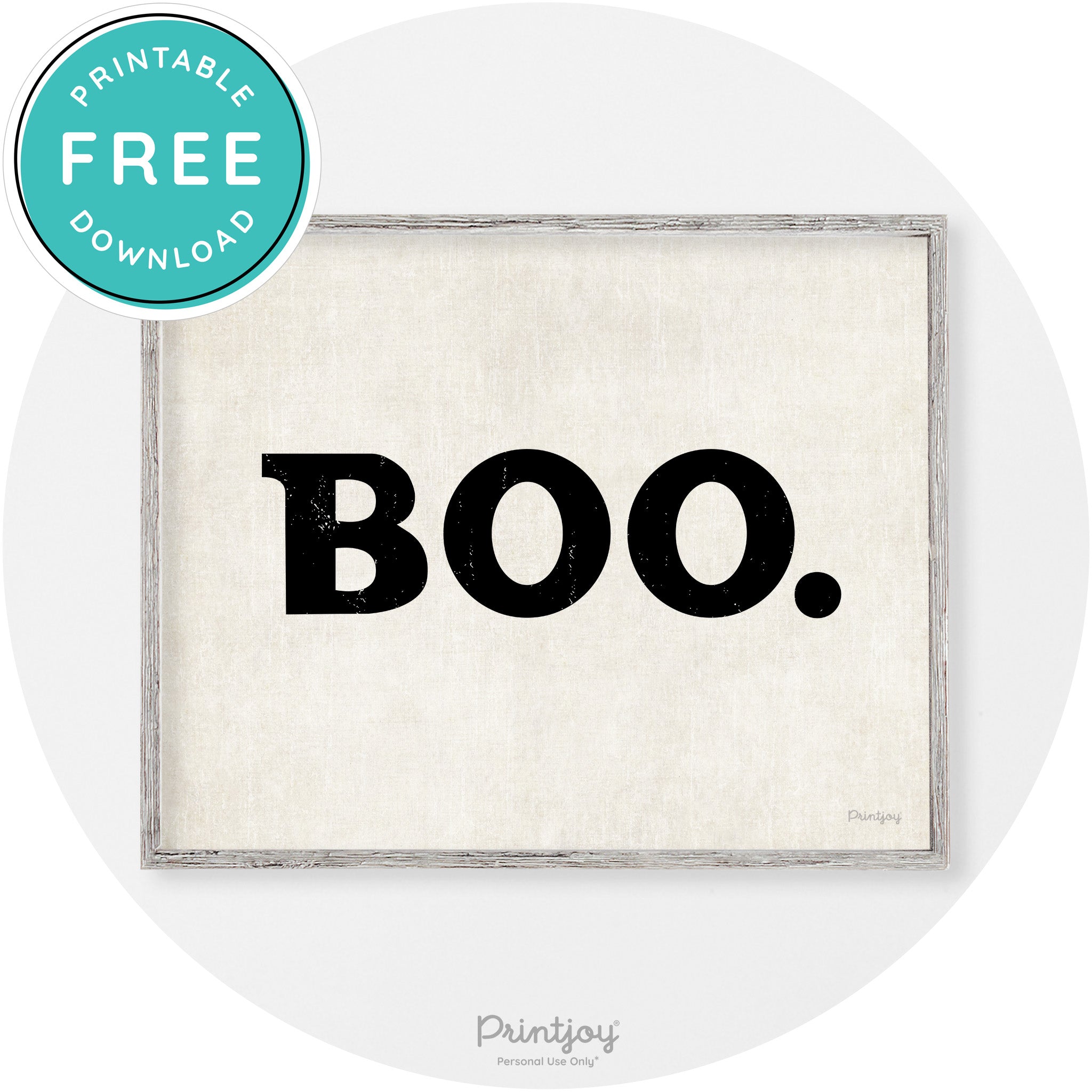 Boo Halloween Modern Vintage Wall Art Decor Free Printable