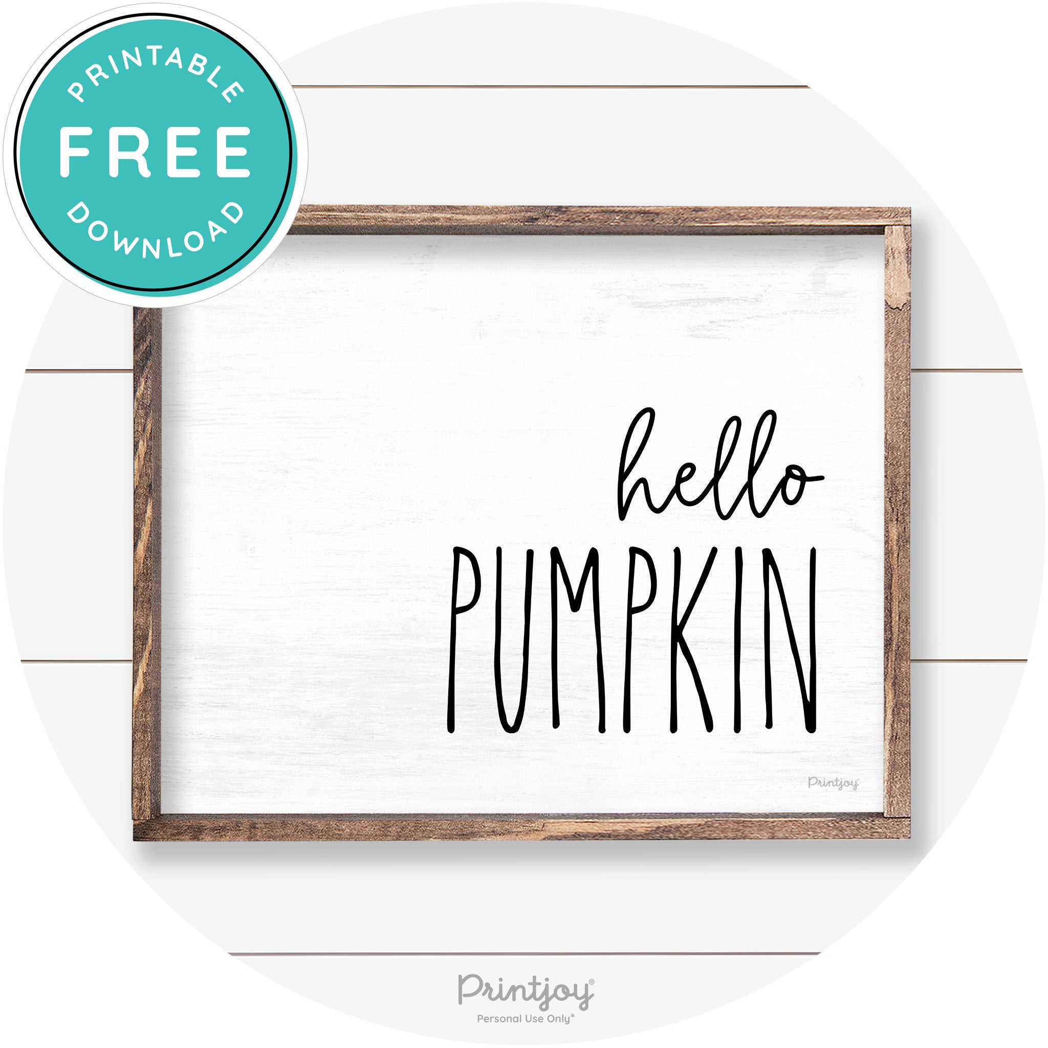 Hello Pumpkin Cute Fun Simple Farmhouse Wall Art Free Printable