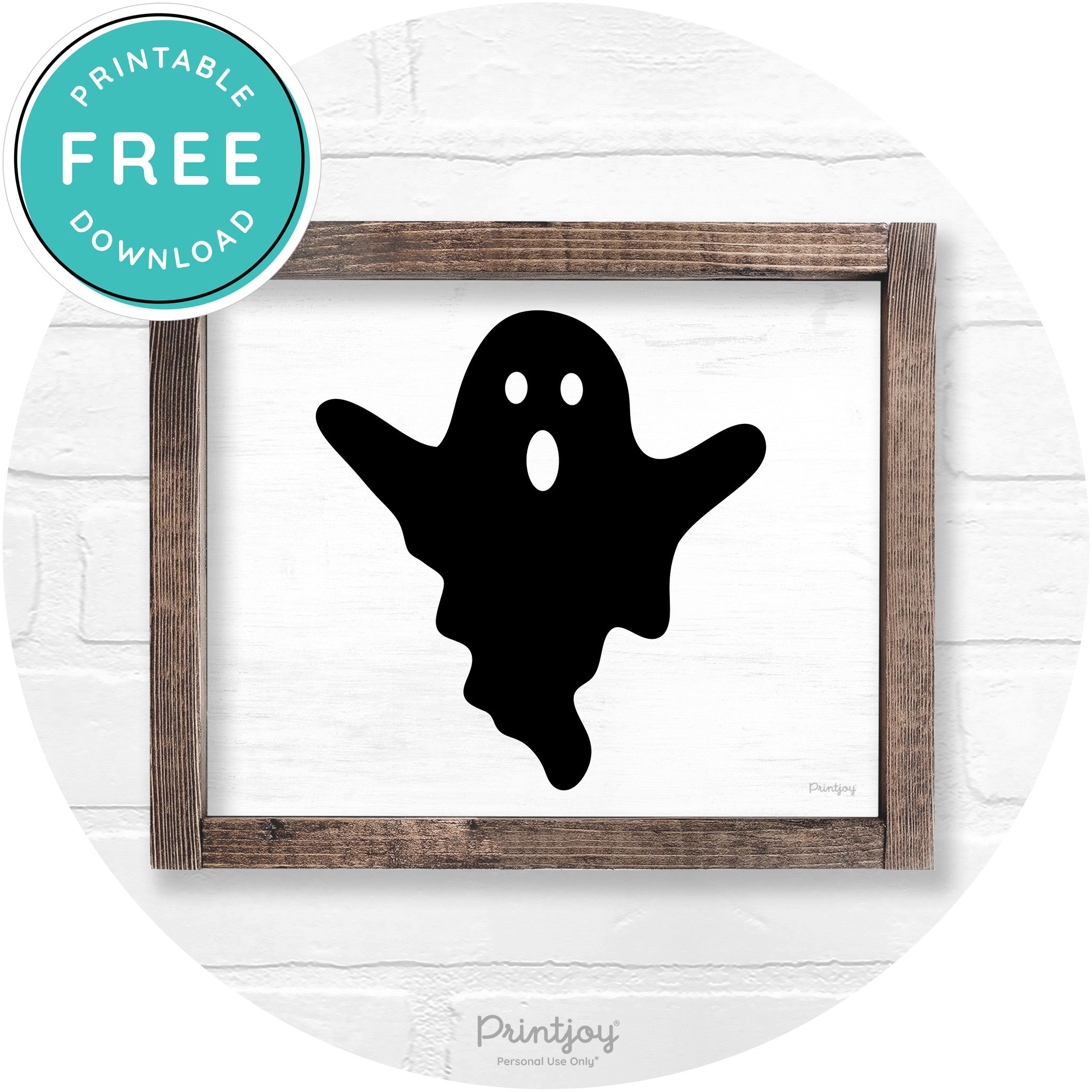 Halloween Cute Ghost Rustic Farmhouse Wall Art Free Printable