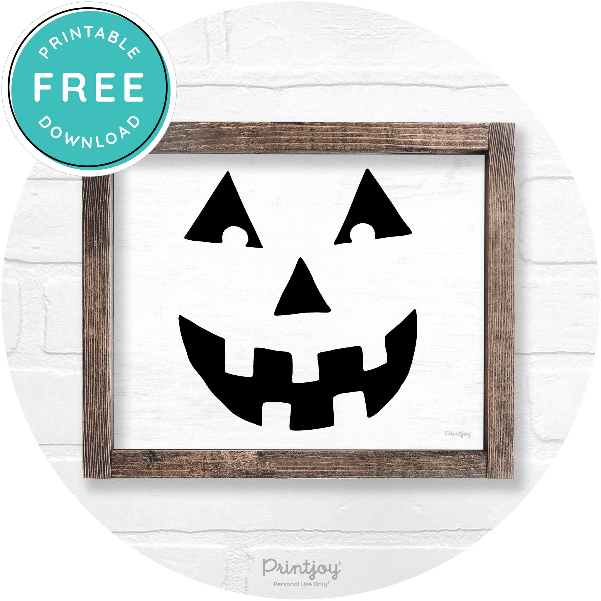 Jack O Lantern Halloween Rustic Farmhouse Wall Art Printable