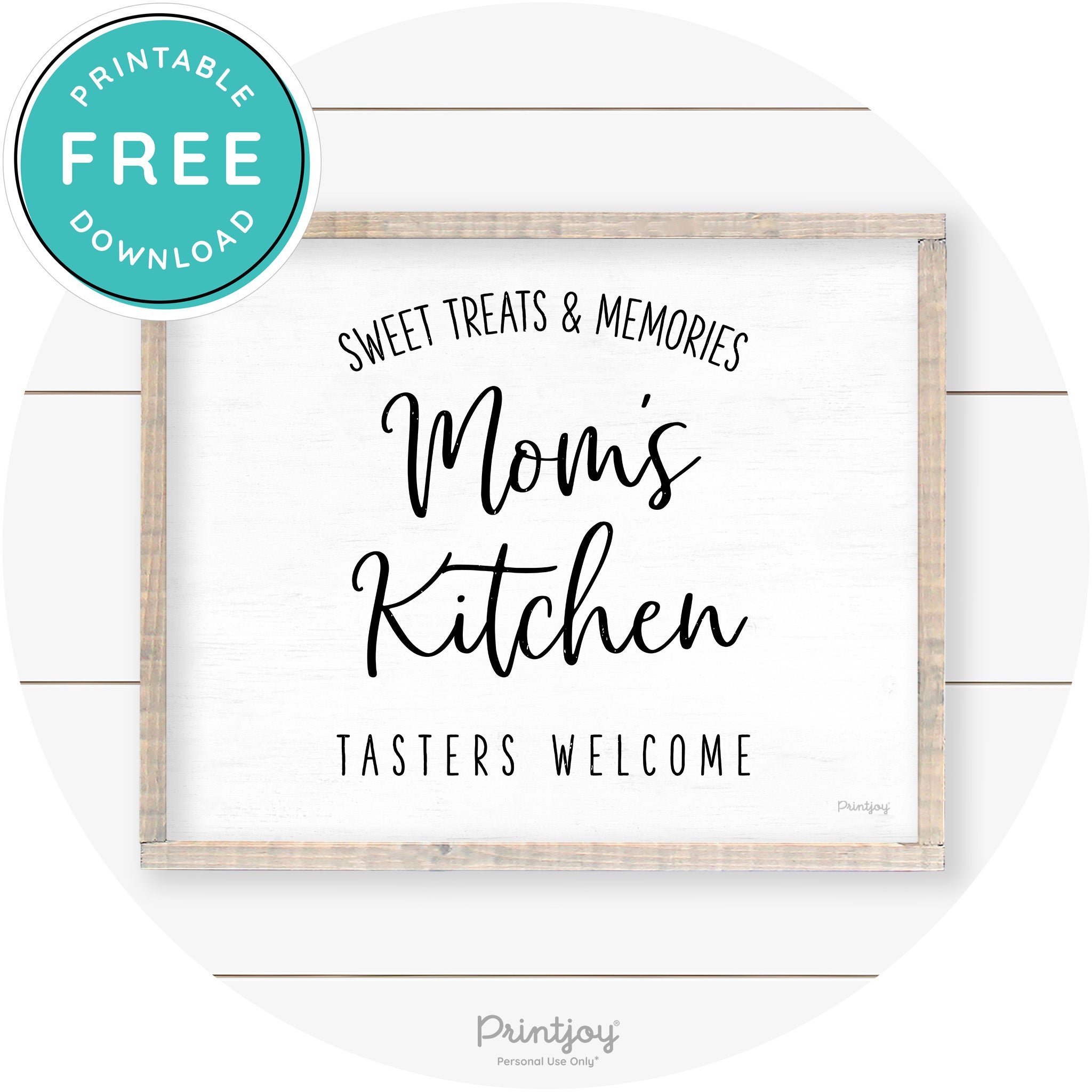 Mom's Kitchen Tasters Welcome Farmhouse Wall Art Free Printable
