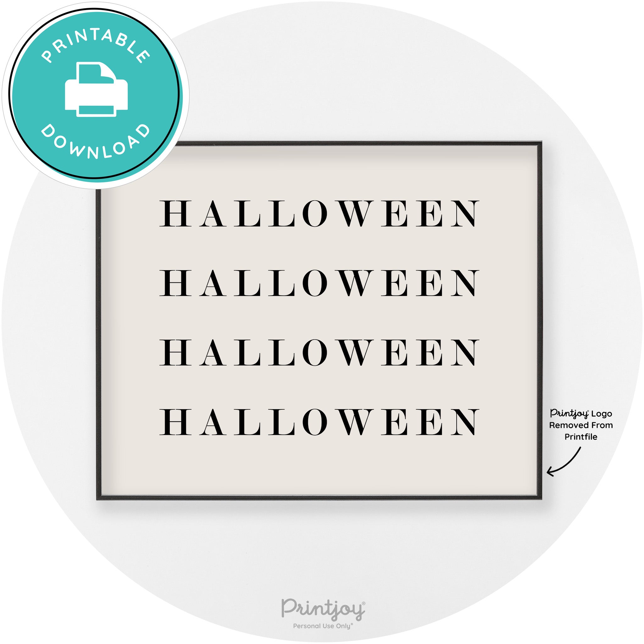 Halloween Cute Pattern Modern Chic Wall Art Decor Printable