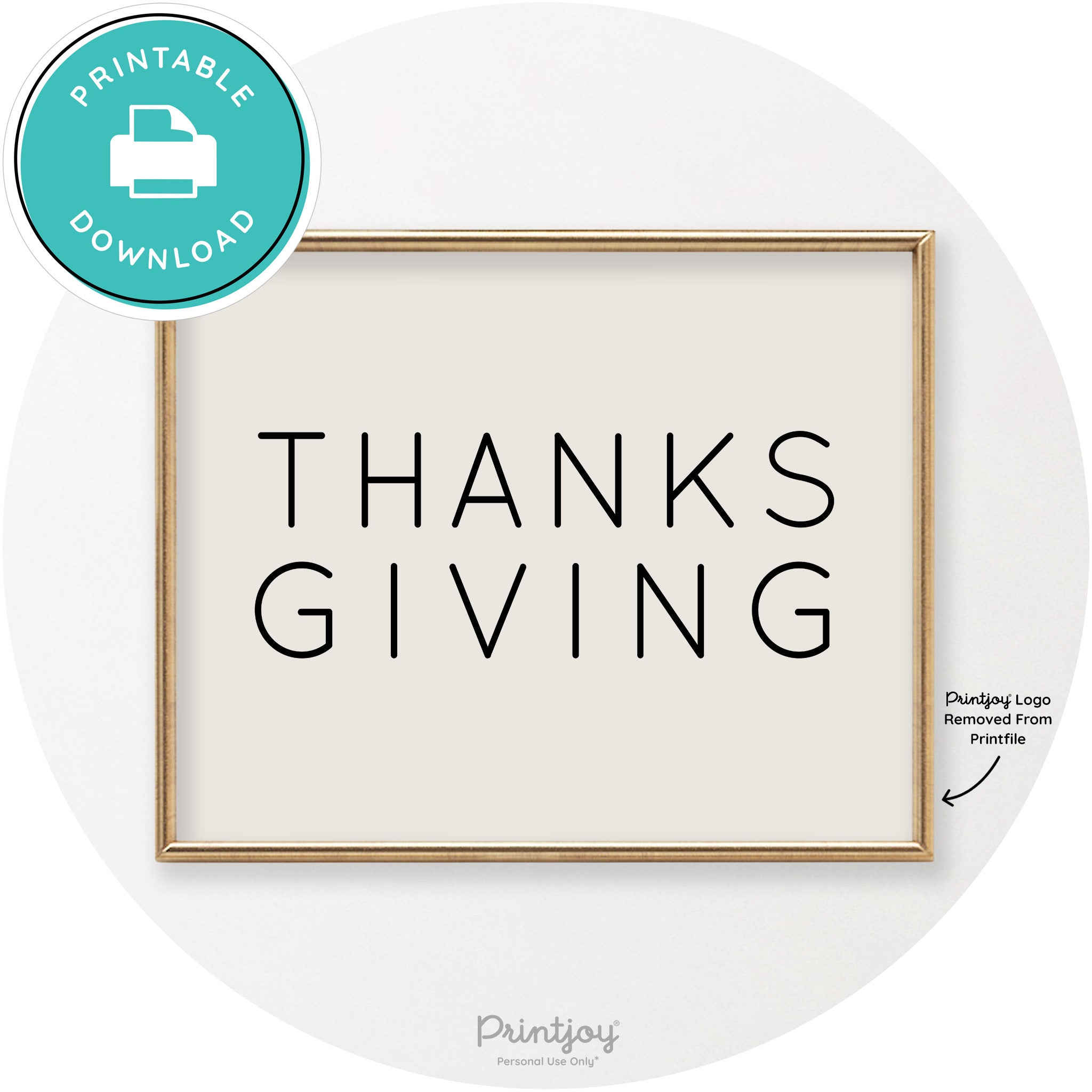 Thanksgiving Cute Typography Modern Chic Wall Art Printable