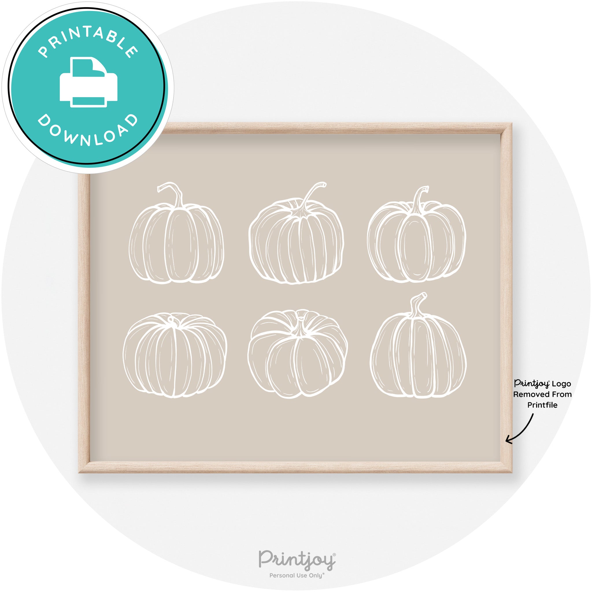 Fall Pumpkin Drawings Transitional Decor Wall Art Free Printable
