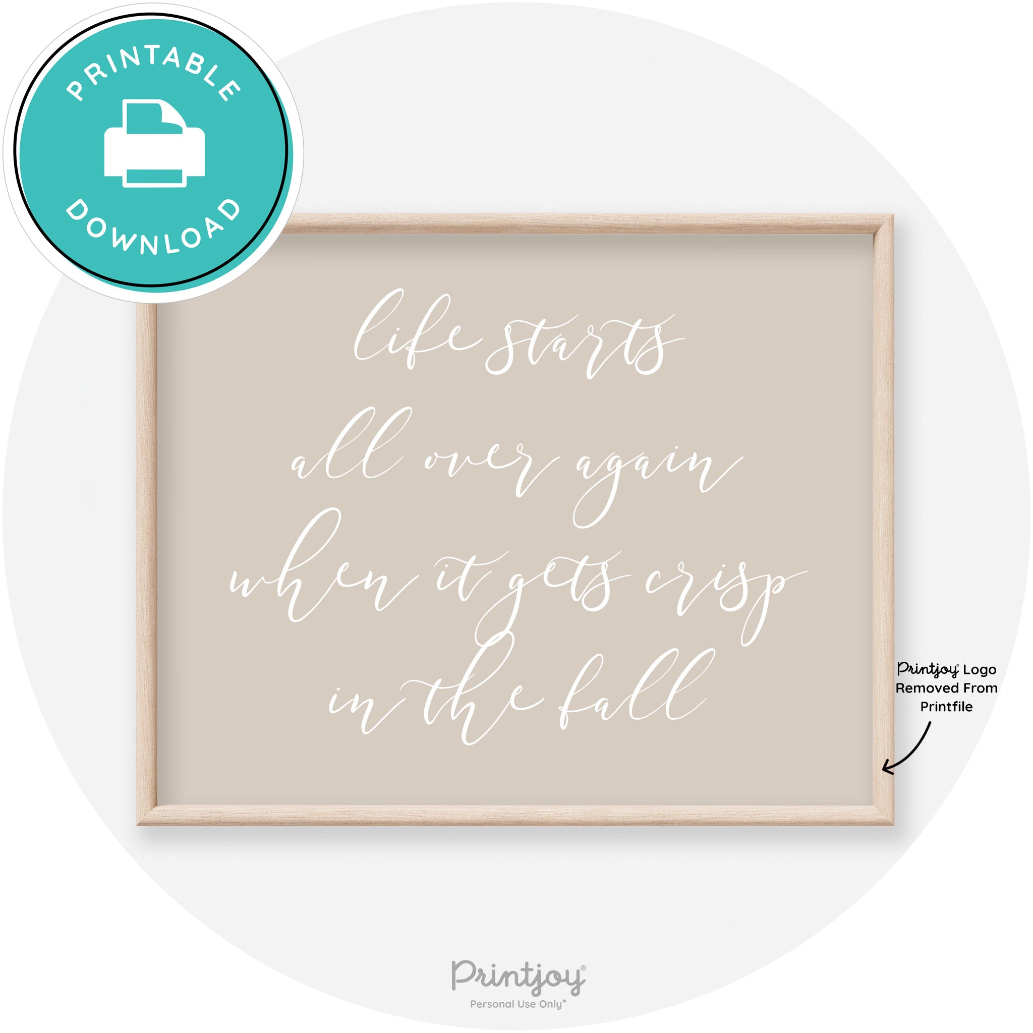 Fall Quote Modern Transitional Decor Wall Art Free Printable