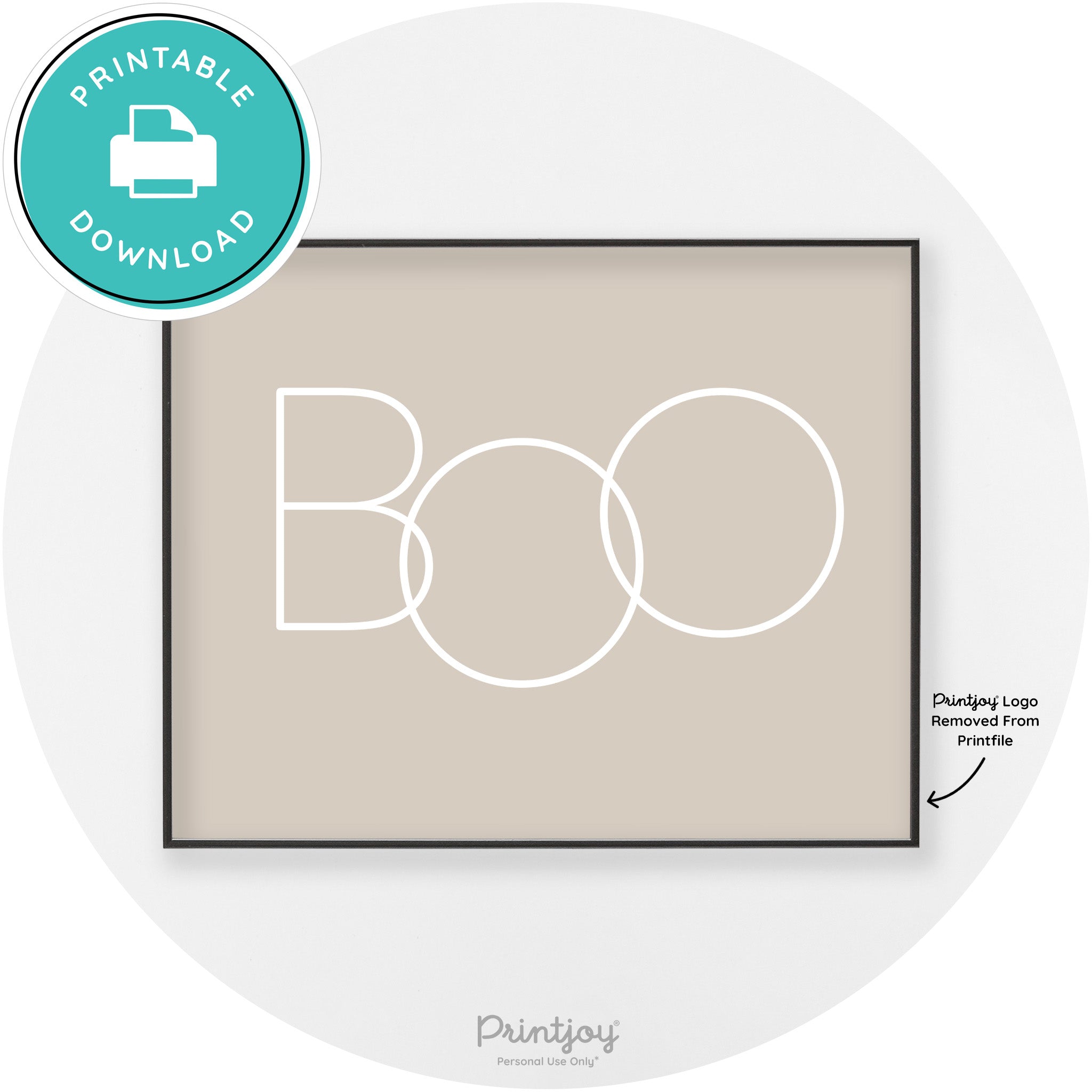 Halloween Cute Boo Modern Chic Wall Art Decor Free Printable - Printjoy