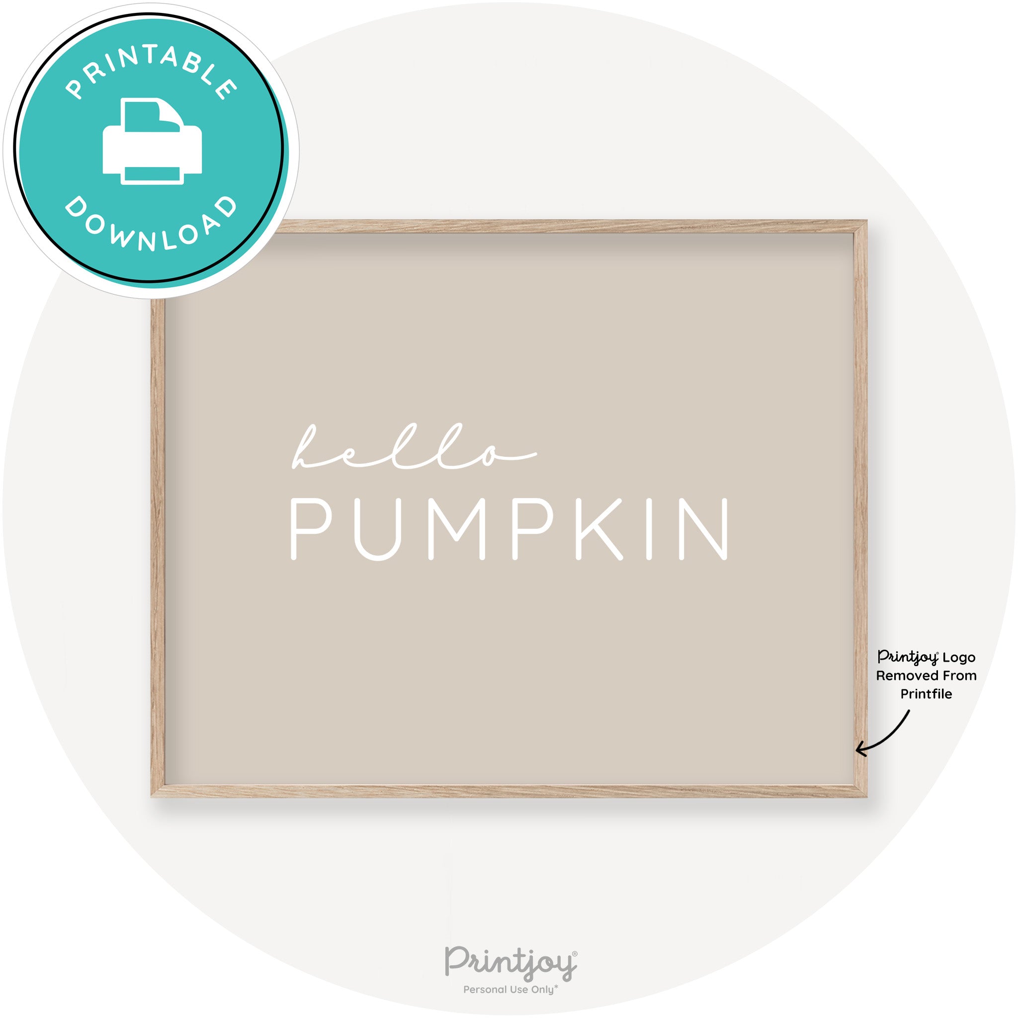 Hello Pumpkin Simple Cute Modern Chic Decor Wall Art Free Printable - Printjoy