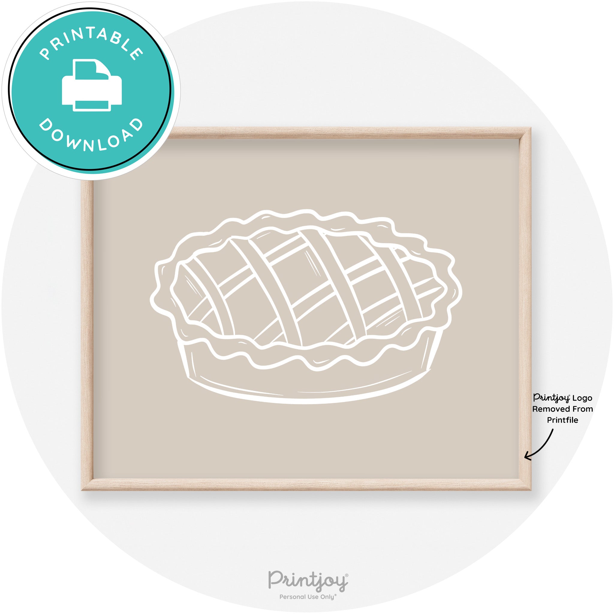 Pie Drawing Thanksgiving Modern Transitional Wall Art Free Printable