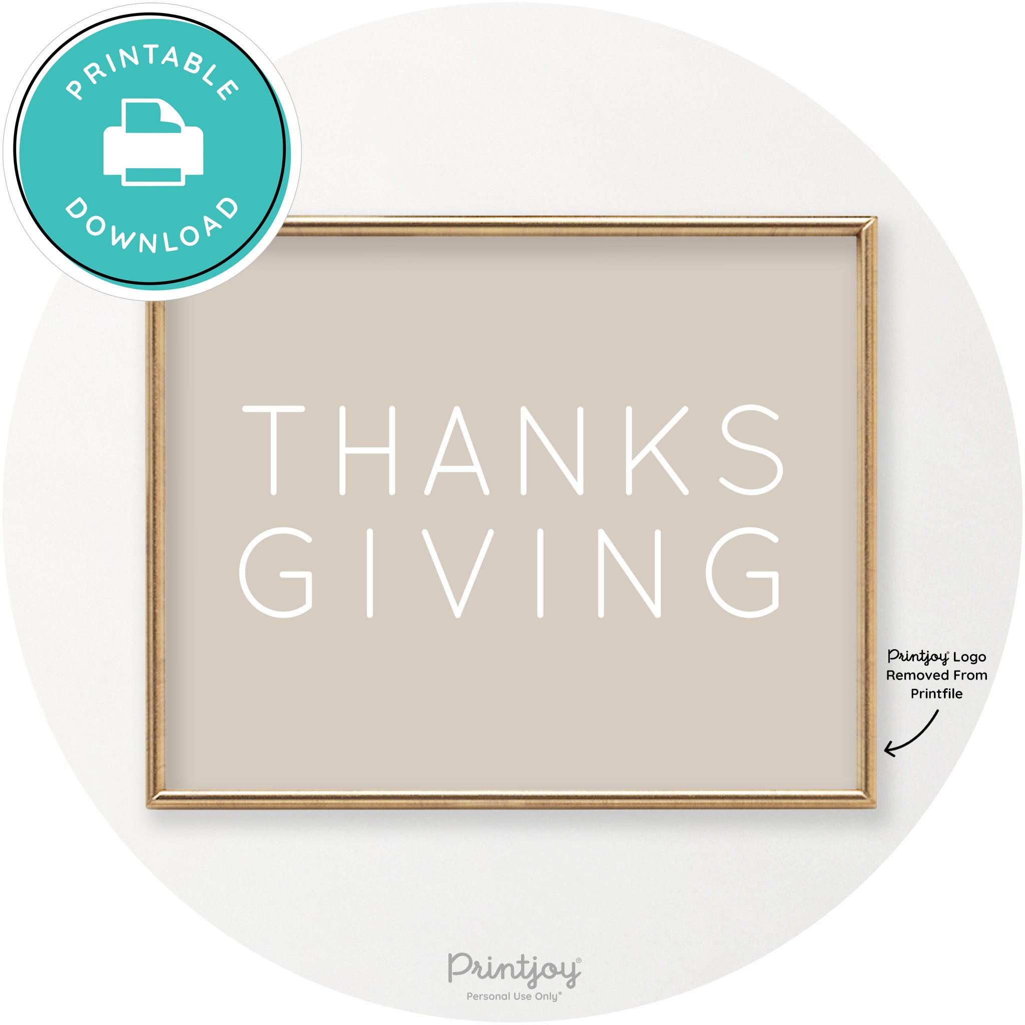 Thanksgiving Cute Typography Modern Chic Wall Art Free Printable - Printjoy