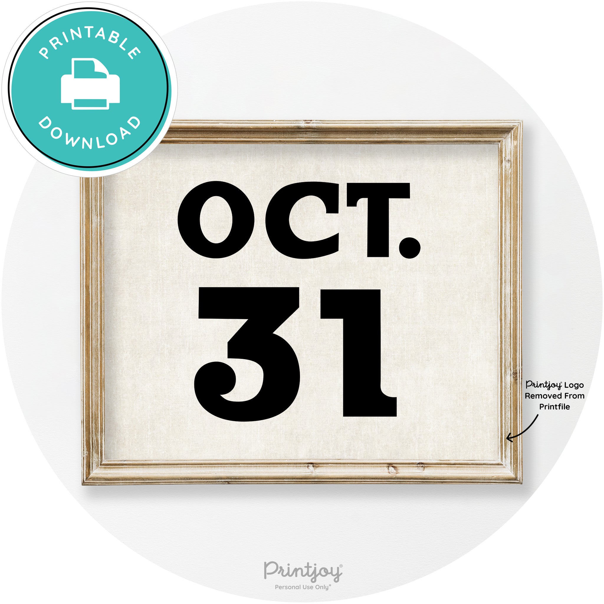 October 31 Halloween Day Vintage Halloween Wall Art Free Printable