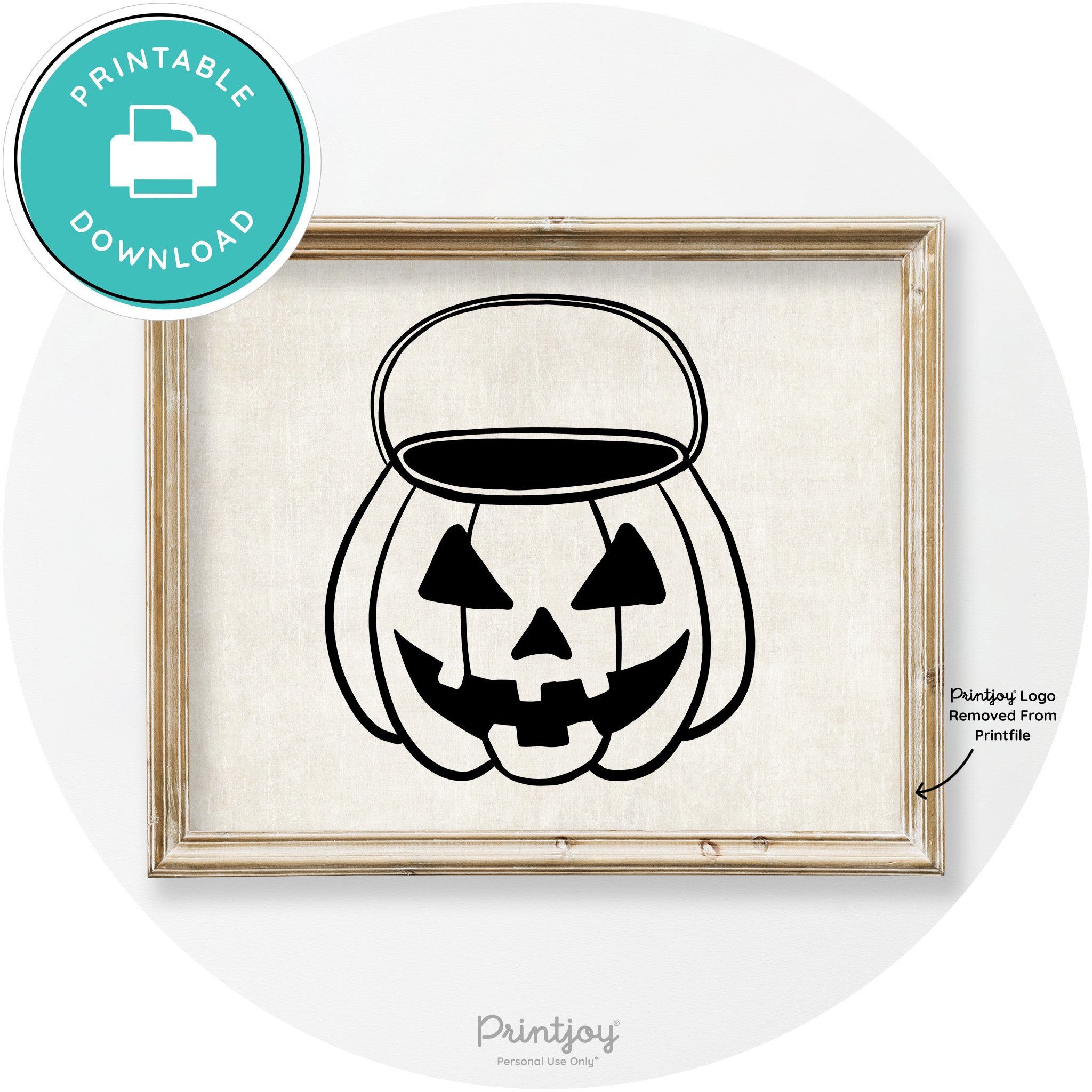 Jack O Lantern Treat Bucket Vintage Halloween Wall Art Free Printable