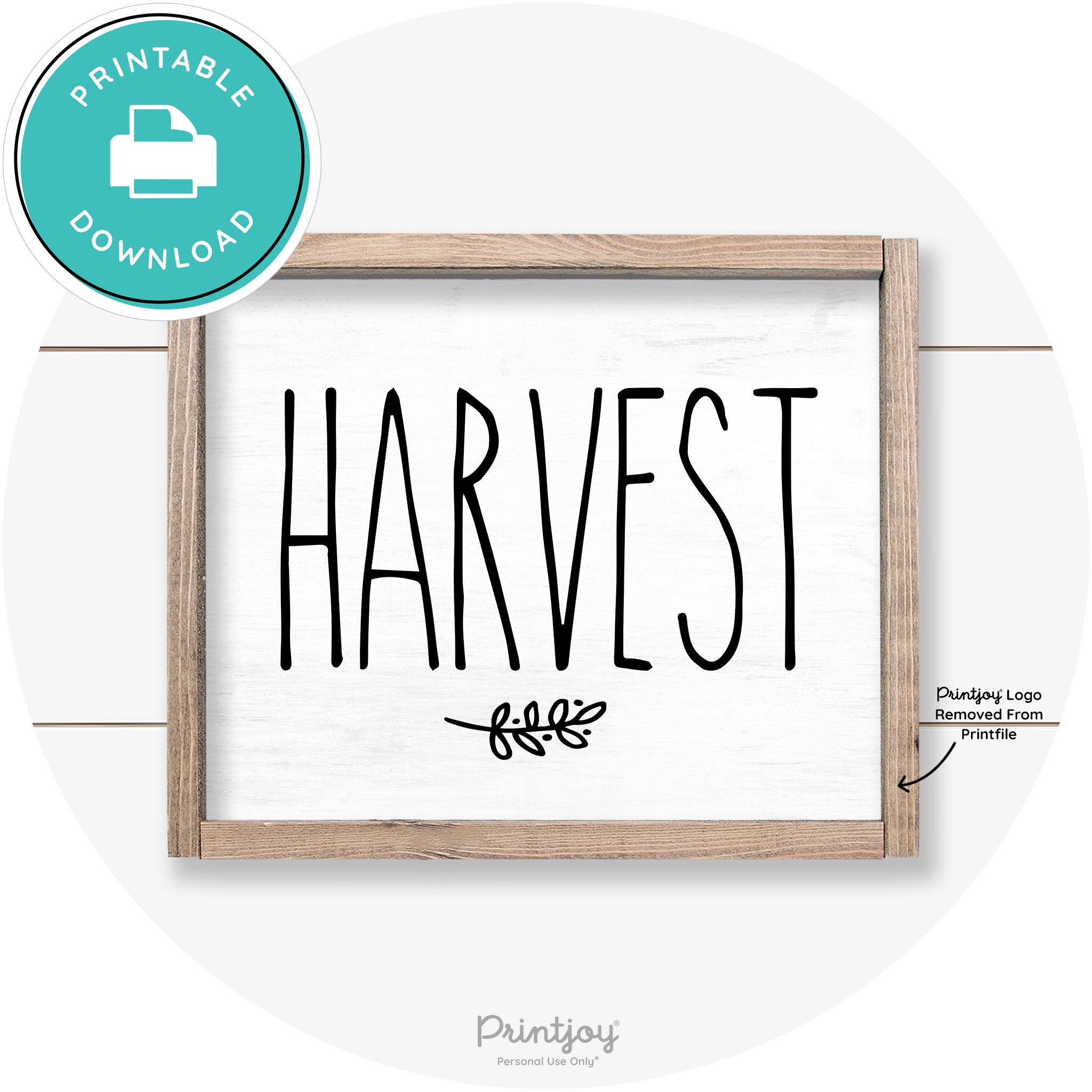 Fall Harvest Tall Letting Cute Farmhouse Wall Art Printable
