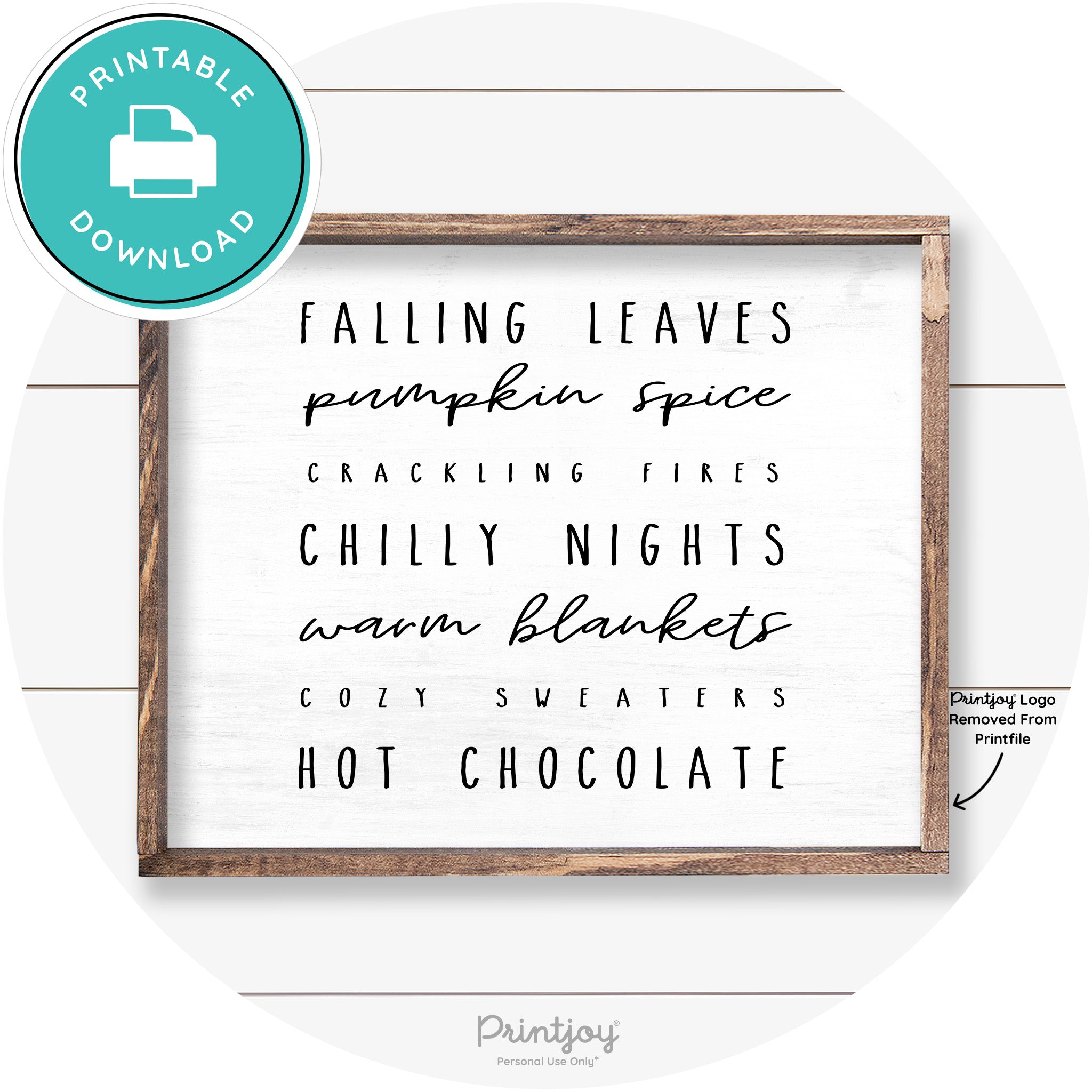 Fall Favorite Things Cute Farmhouse Autumn Wall Art Free Printable