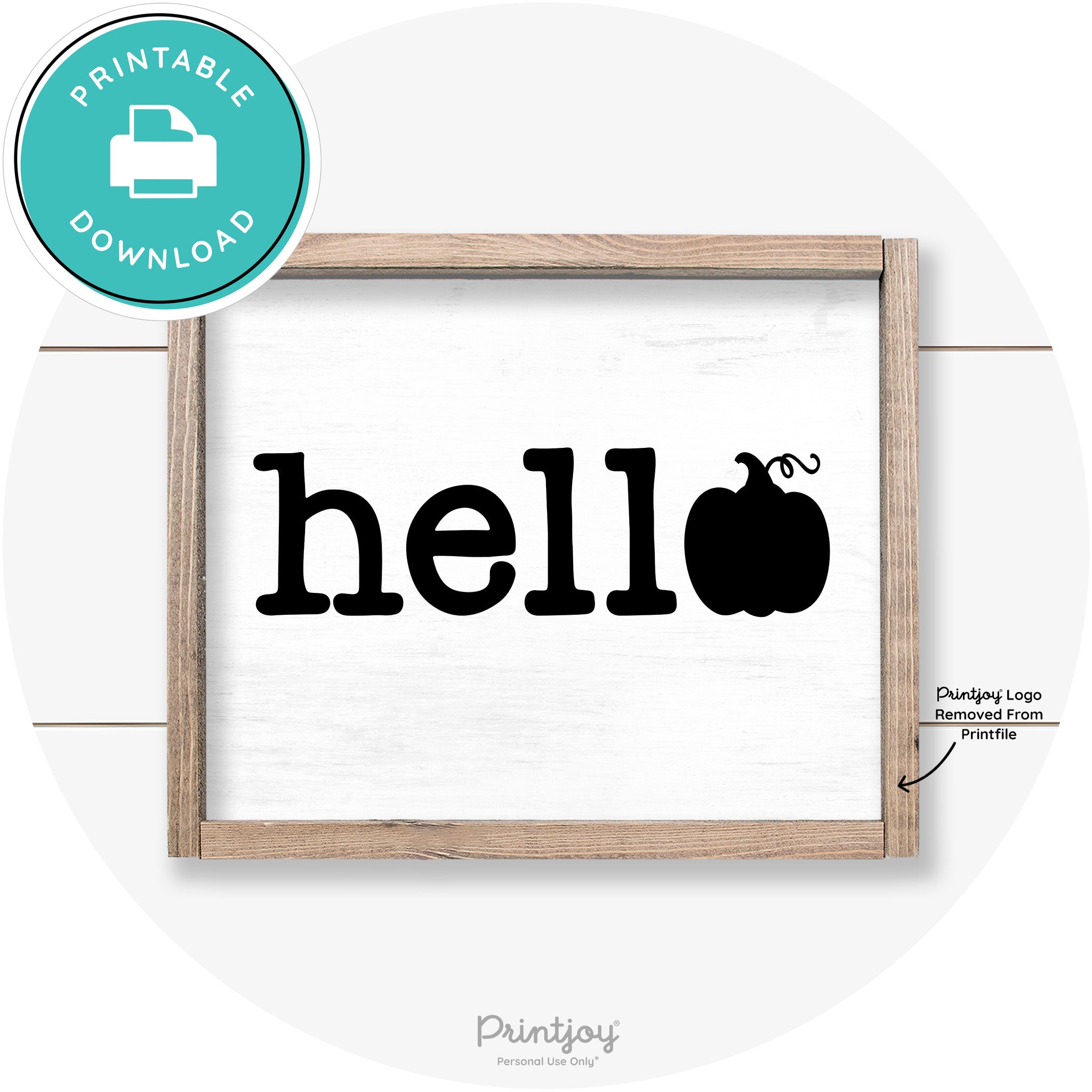 Hello Pumpkin Fall Autumn Cute Farmhouse Wall Art Free Printable