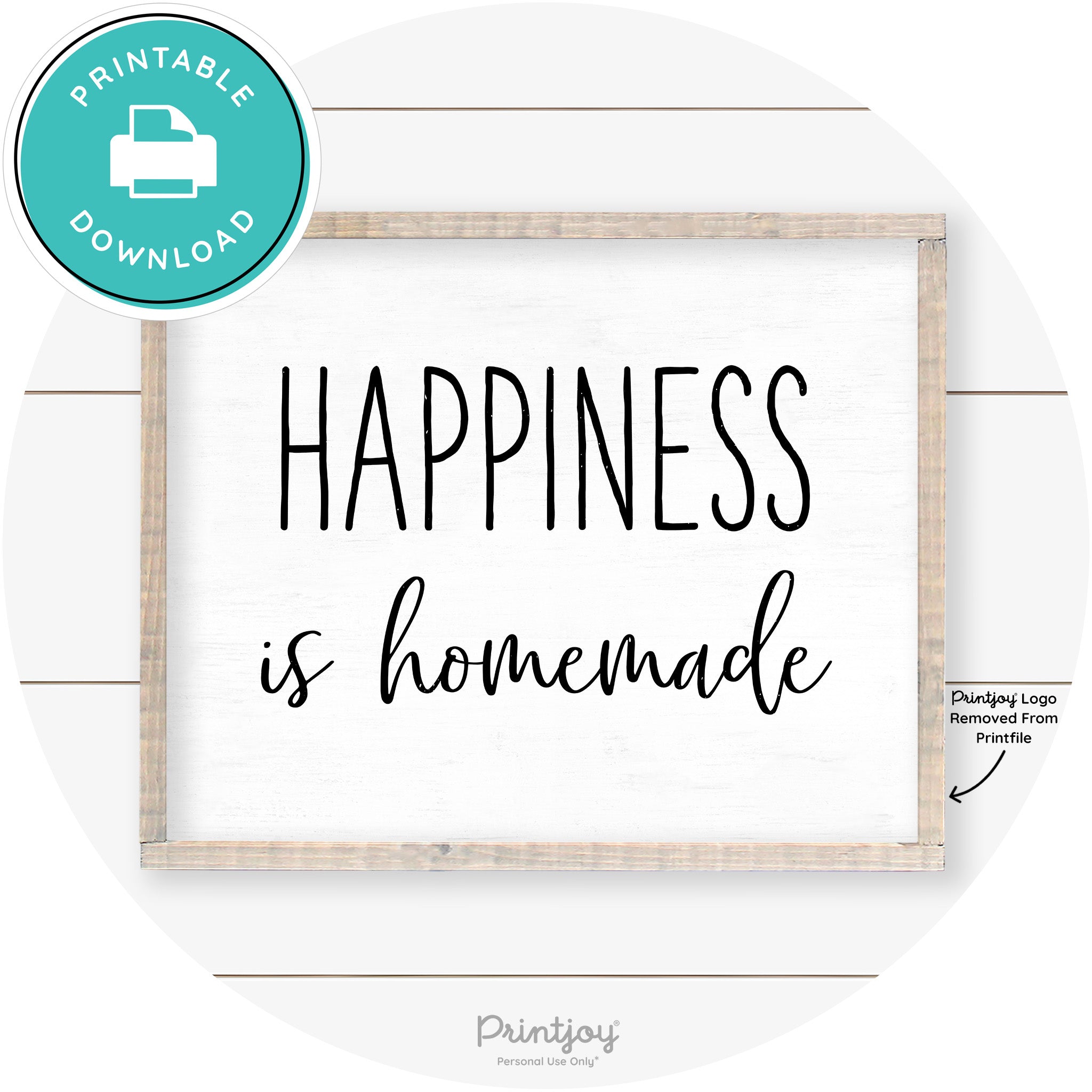 Happiness Is Homemade Kitchen Farmhouse Wall Art Free Printable