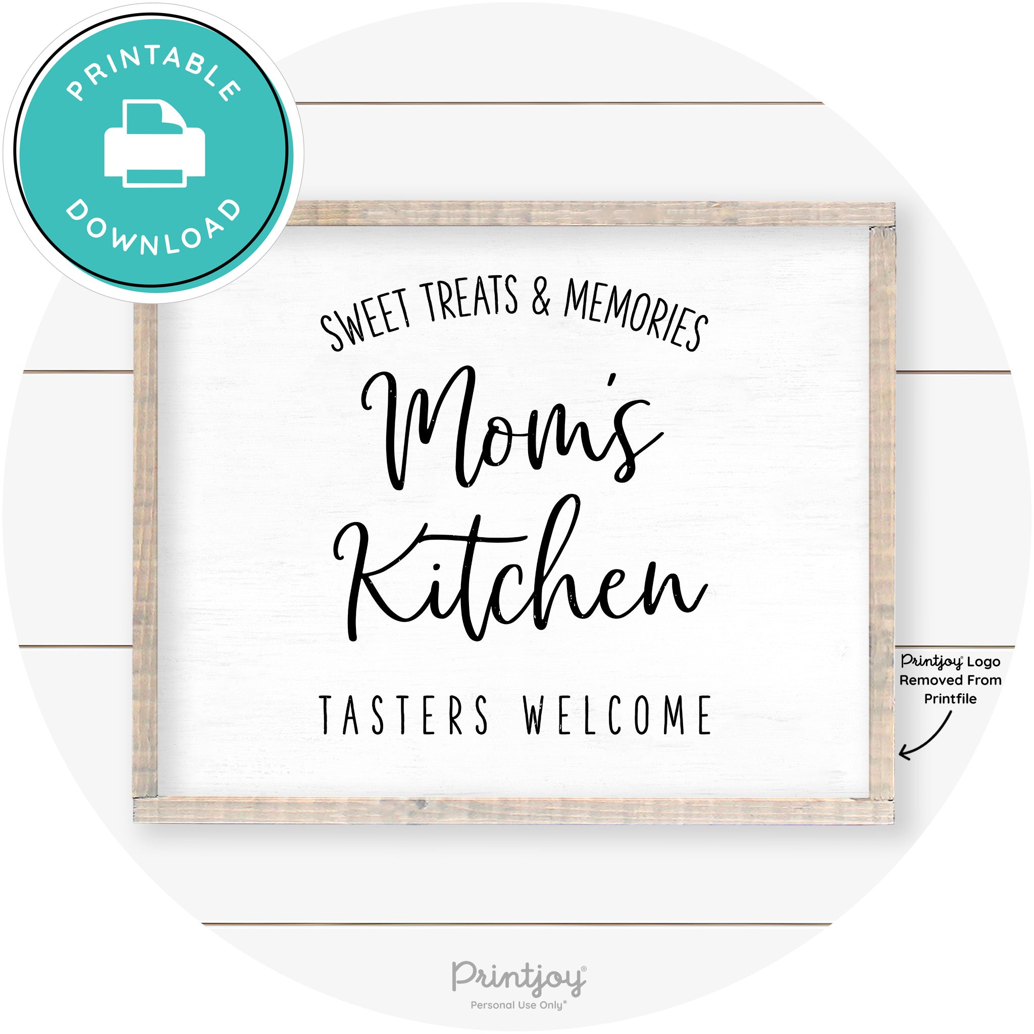 Mom's Kitchen Tasters Welcome Farmhouse Wall Art Free Printable