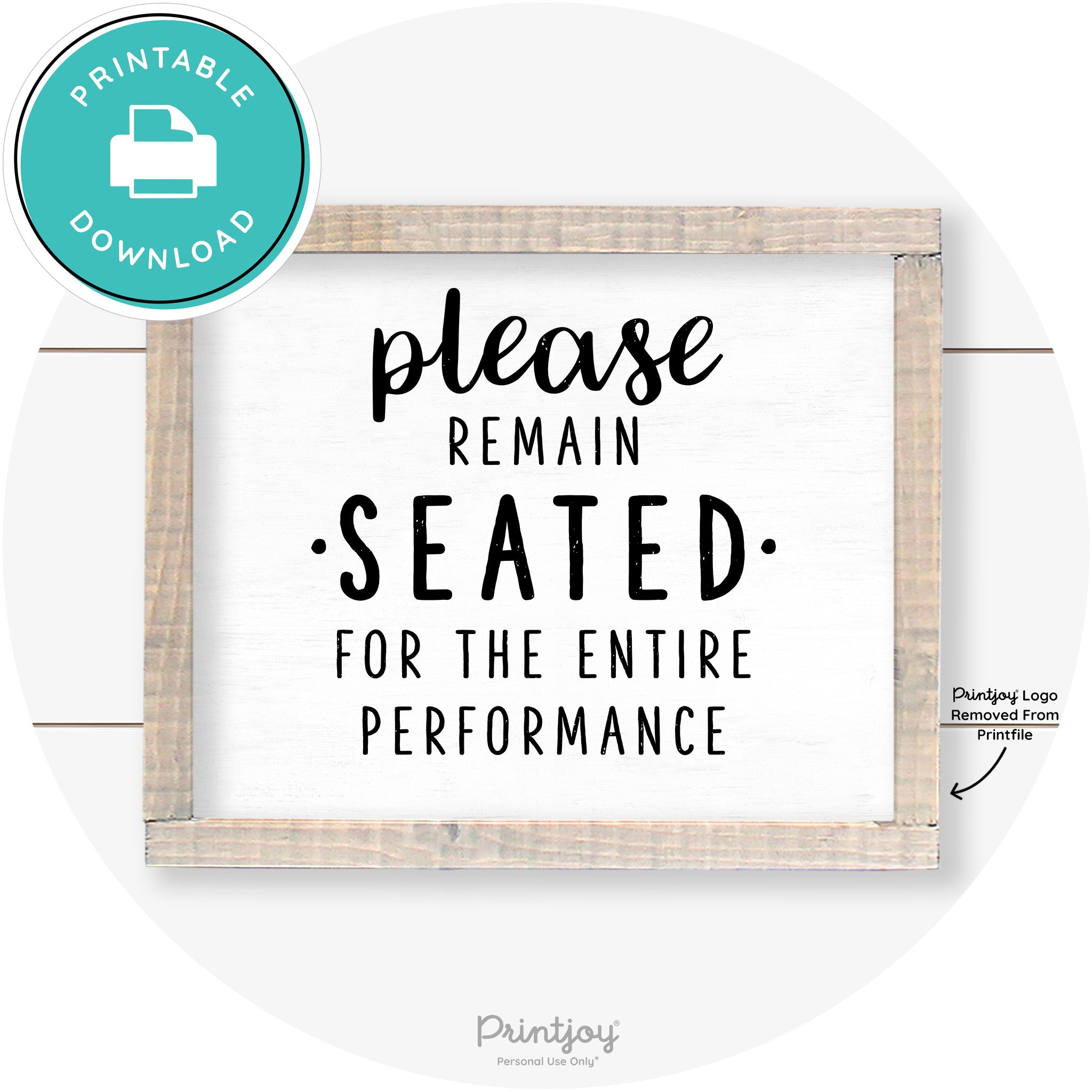 Please Remain Seated Funny Bathroom Farmhouse Art Free Printable