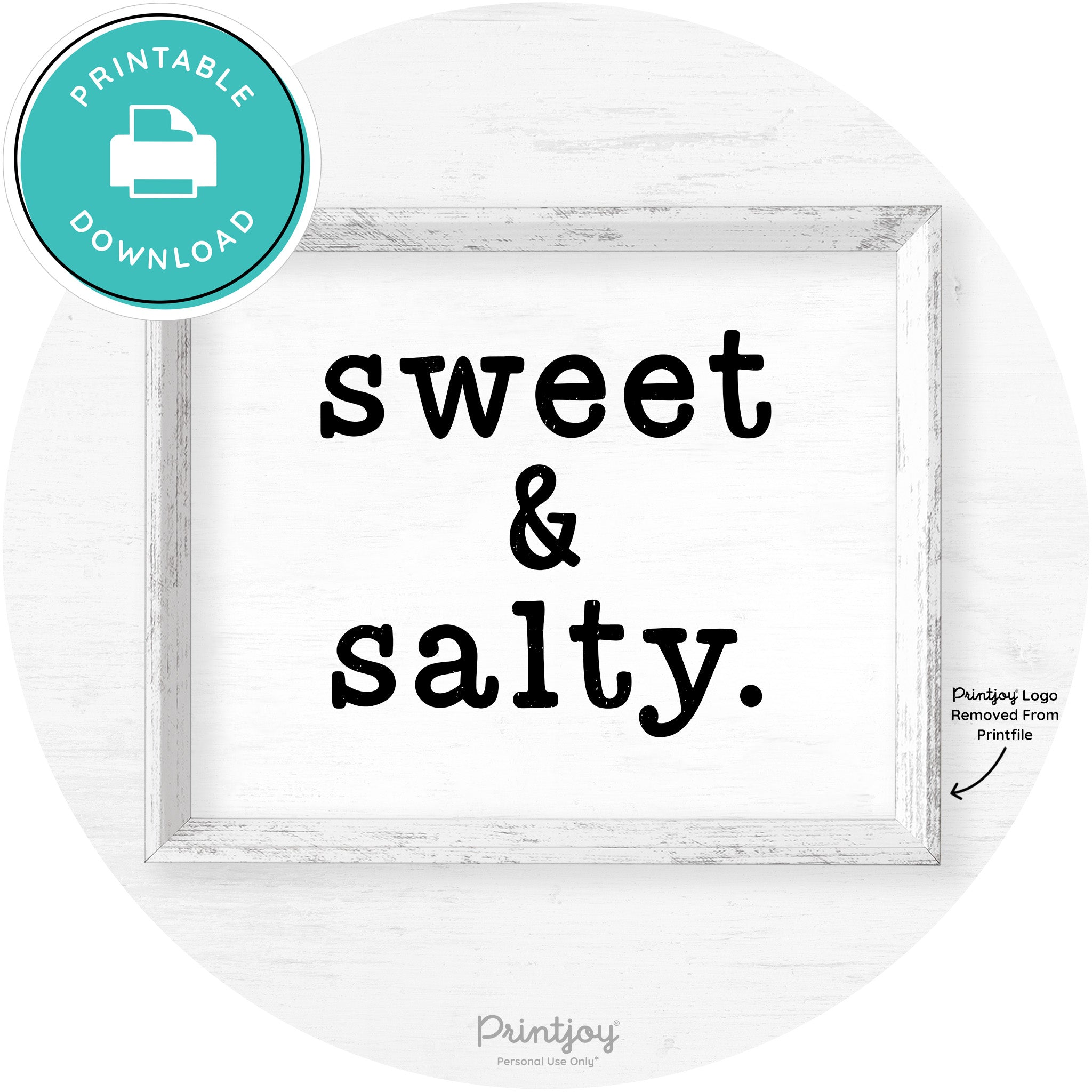 Sweet & Salty Southern Kitchen Farmhouse Wall Art Free Printable