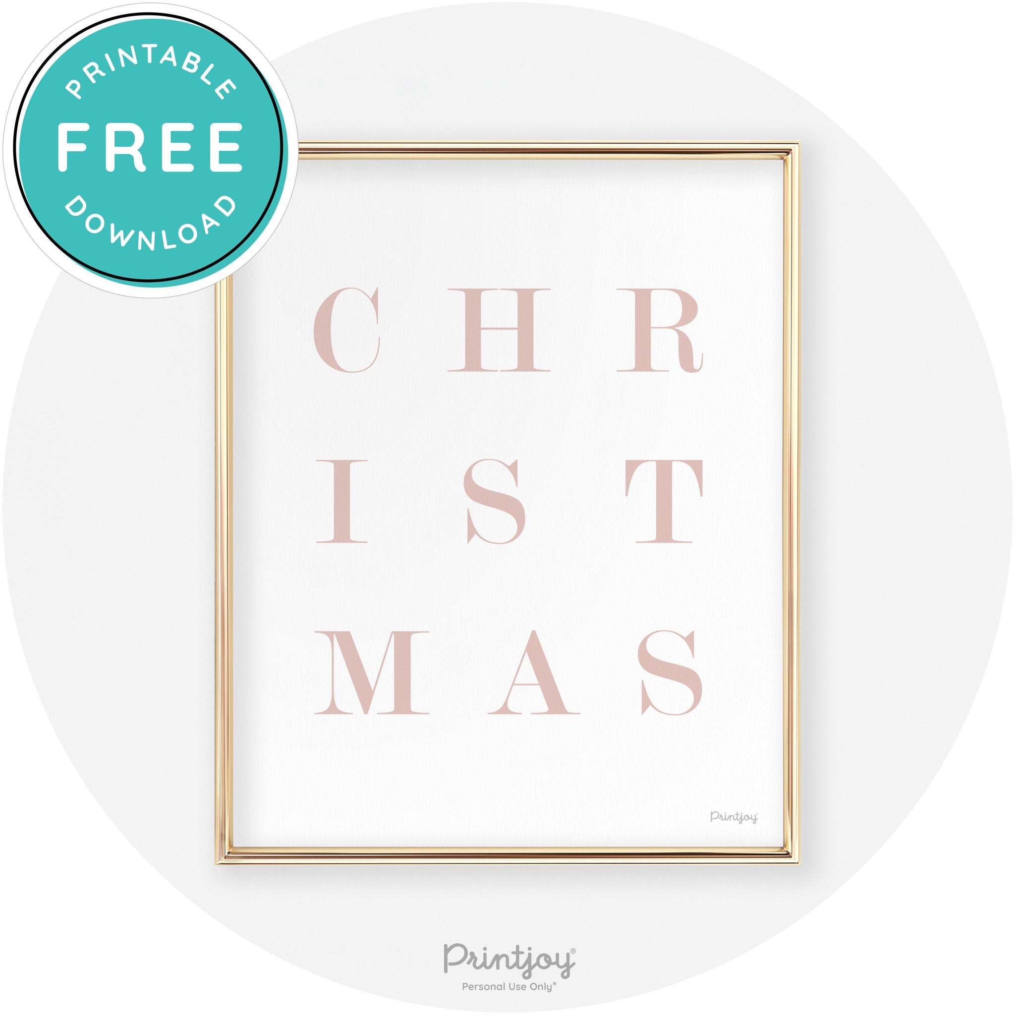 Christmas Typography Cute Modern Chic Decor Wall Art Free Printable