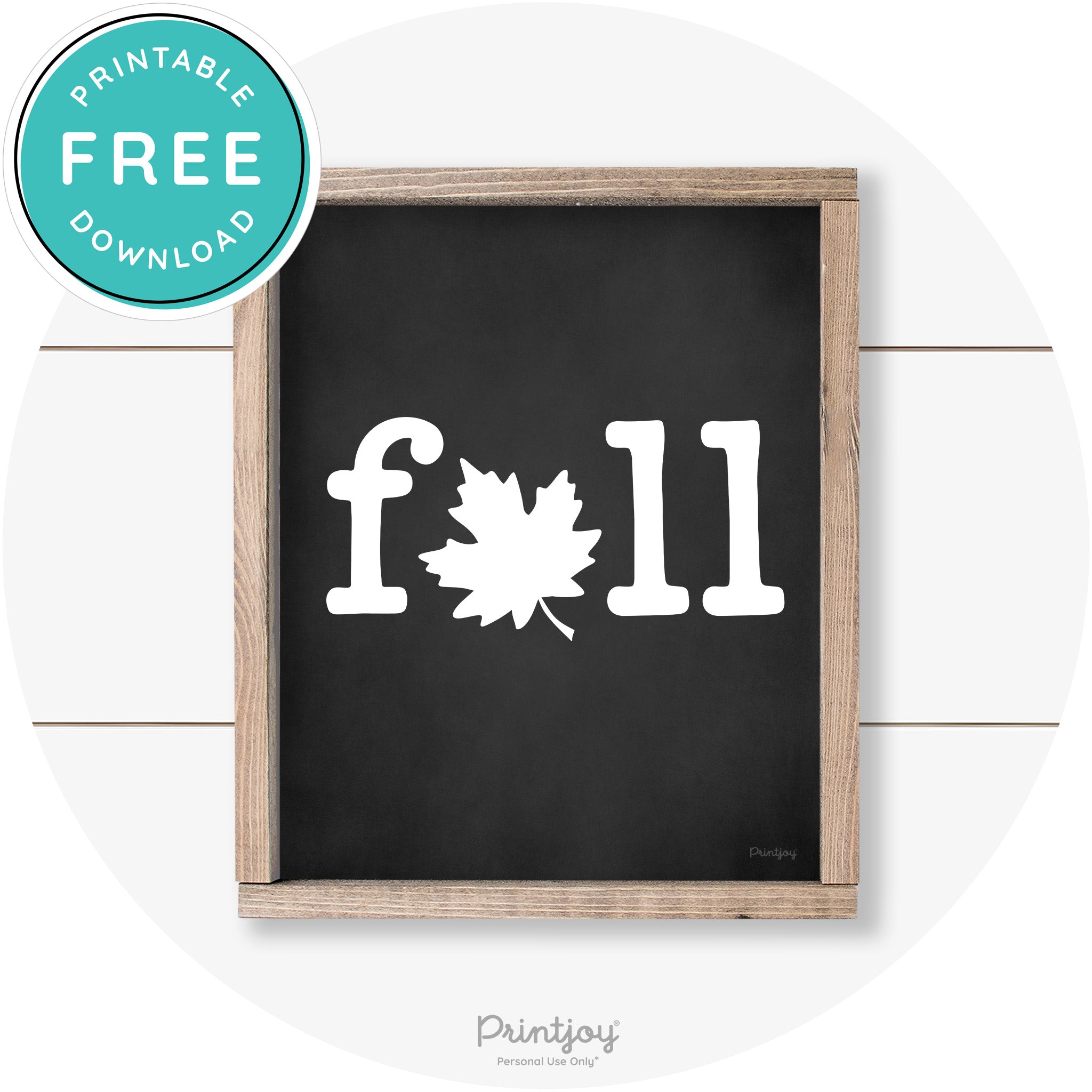 Fall Maple Leaf Cute Modern Farmhouse Wall Art Free Printable