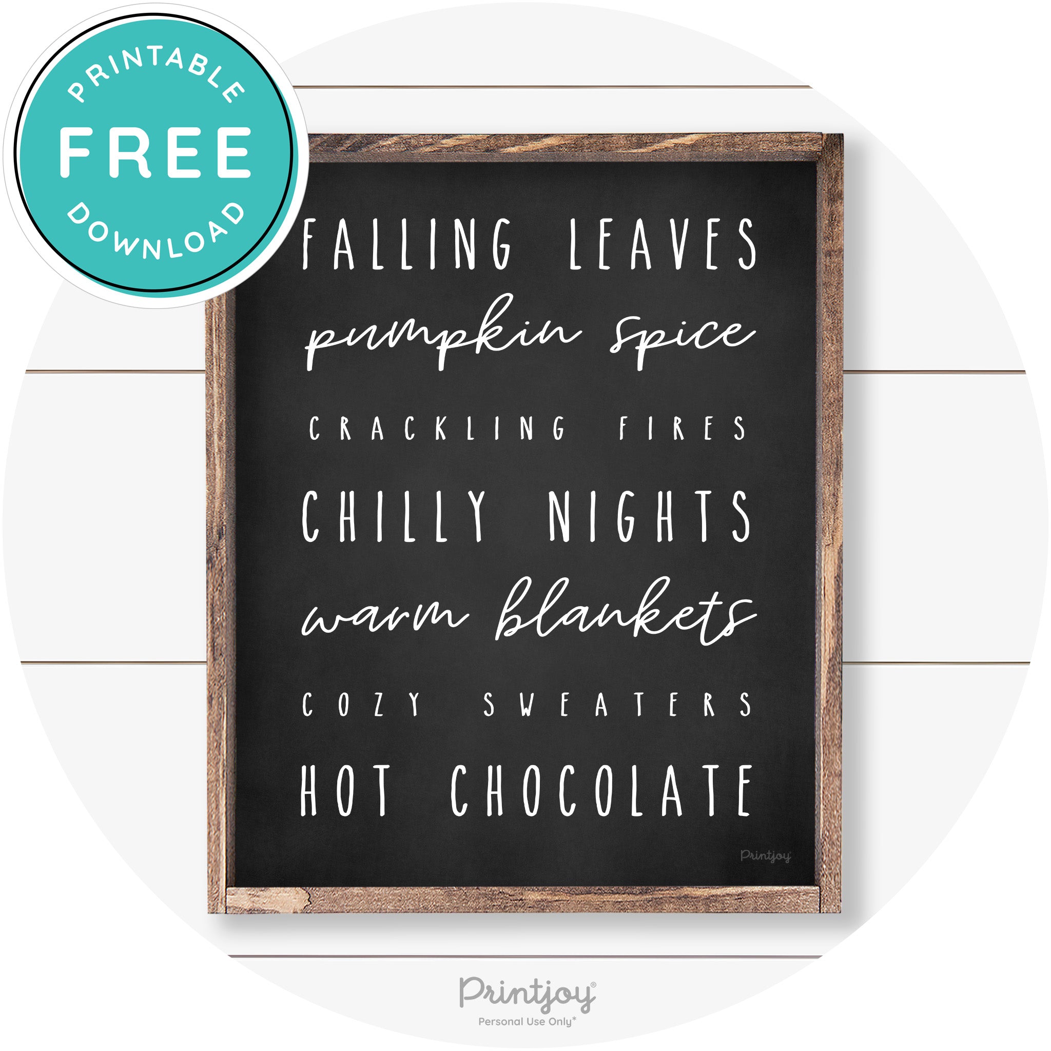 Fall Favorite Things Cute Farmhouse Autumn Wall Art Free Printable