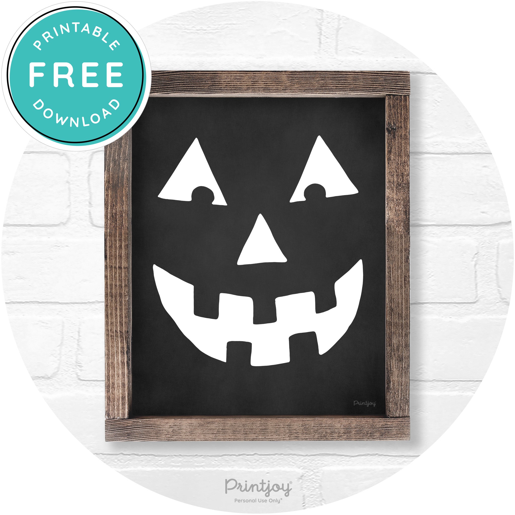 Jack O Lantern Halloween Rustic Farmhouse Wall Art Printable