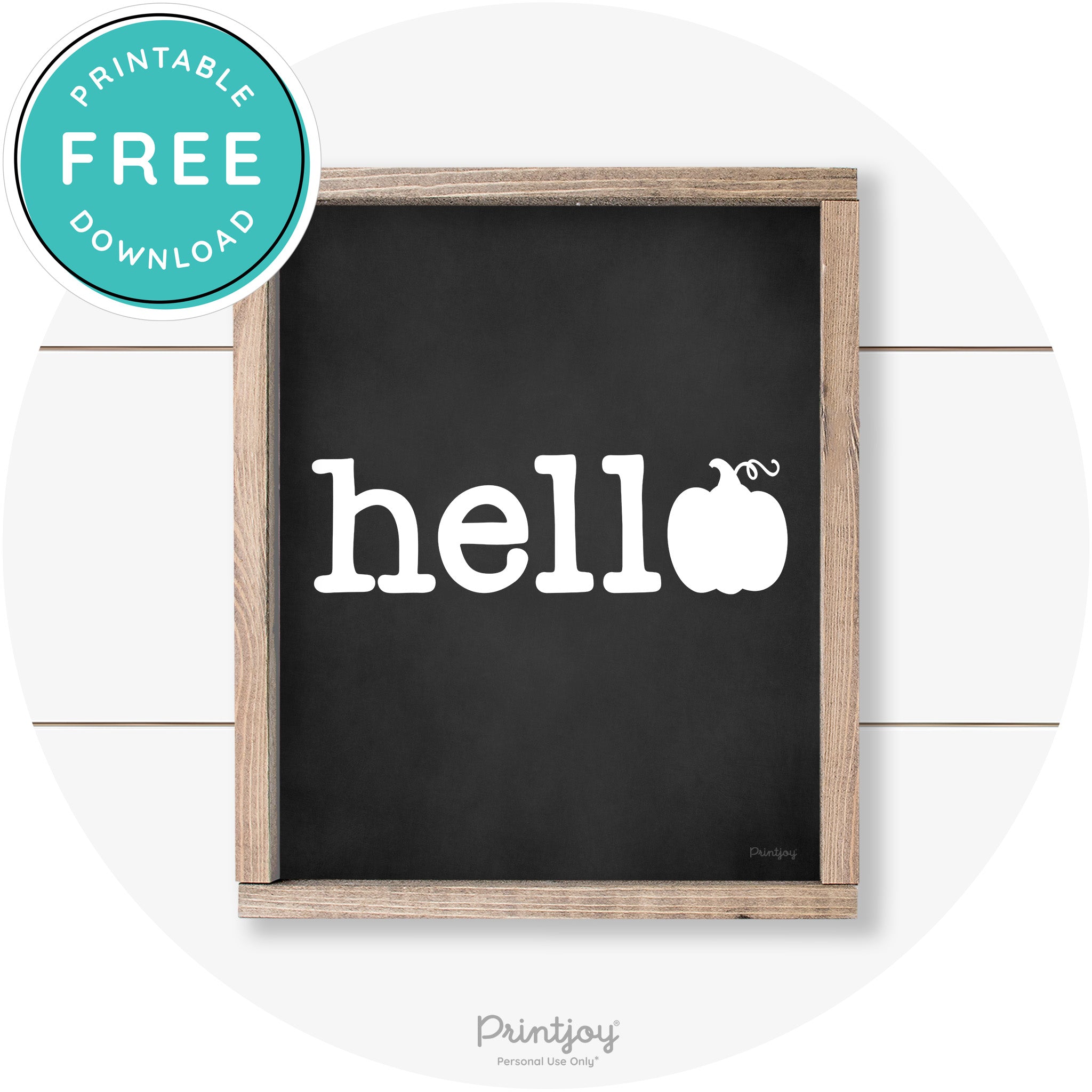 Hello Pumpkin Fall Autumn Cute Farmhouse Wall Art Free Printable