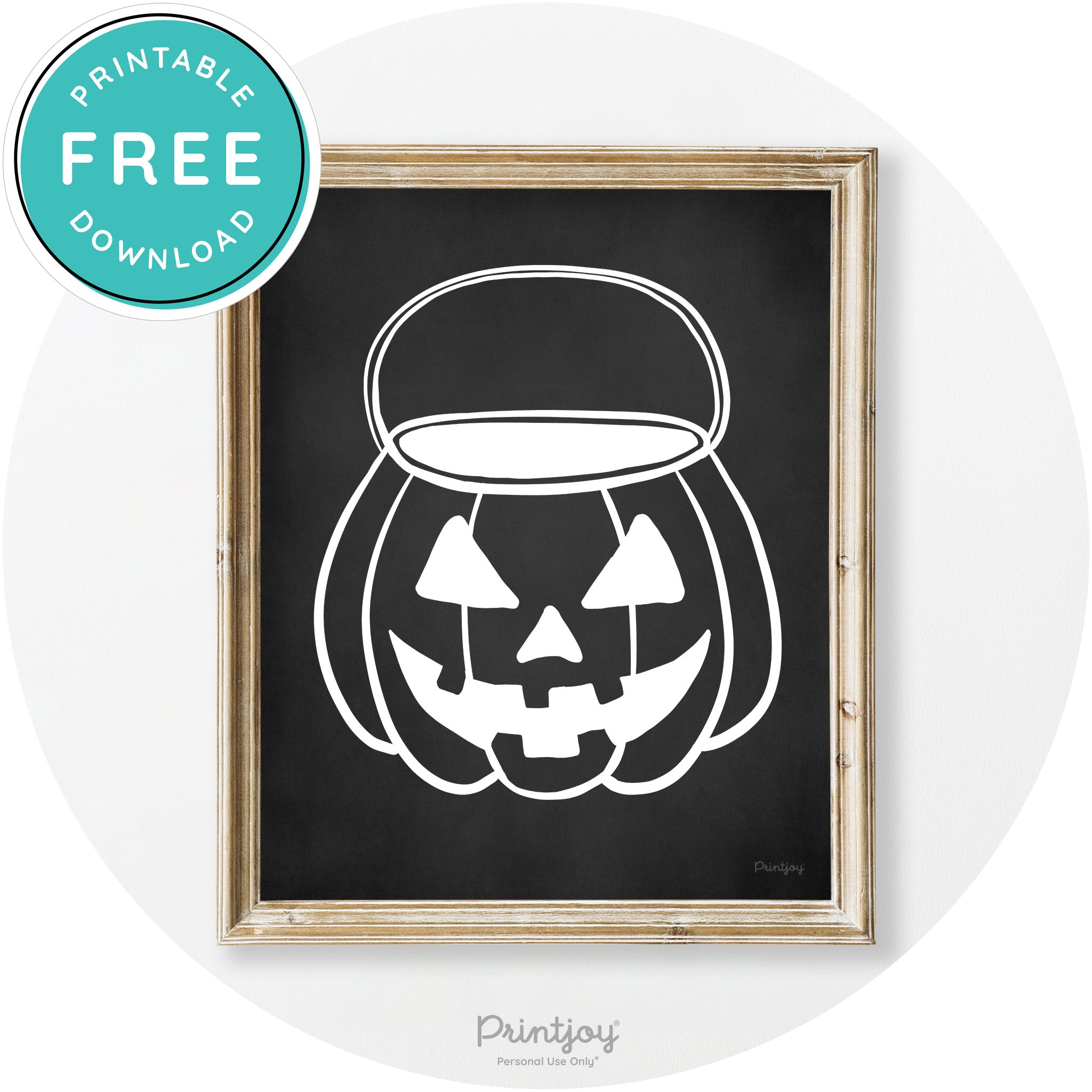 Jack O Lantern Treat Bucket Vintage Halloween Wall Art Free Printable