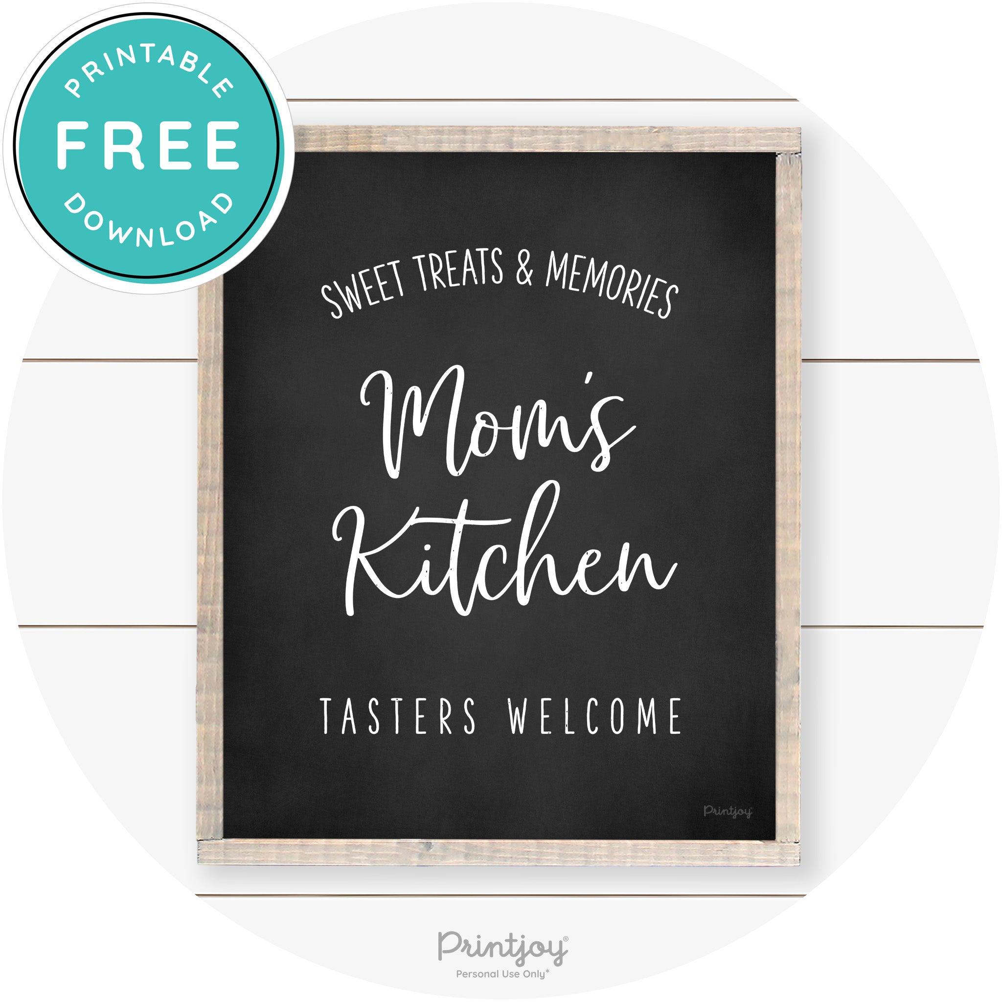 Mom's Kitchen Tasters Welcome Farmhouse Wall Art Free Printable