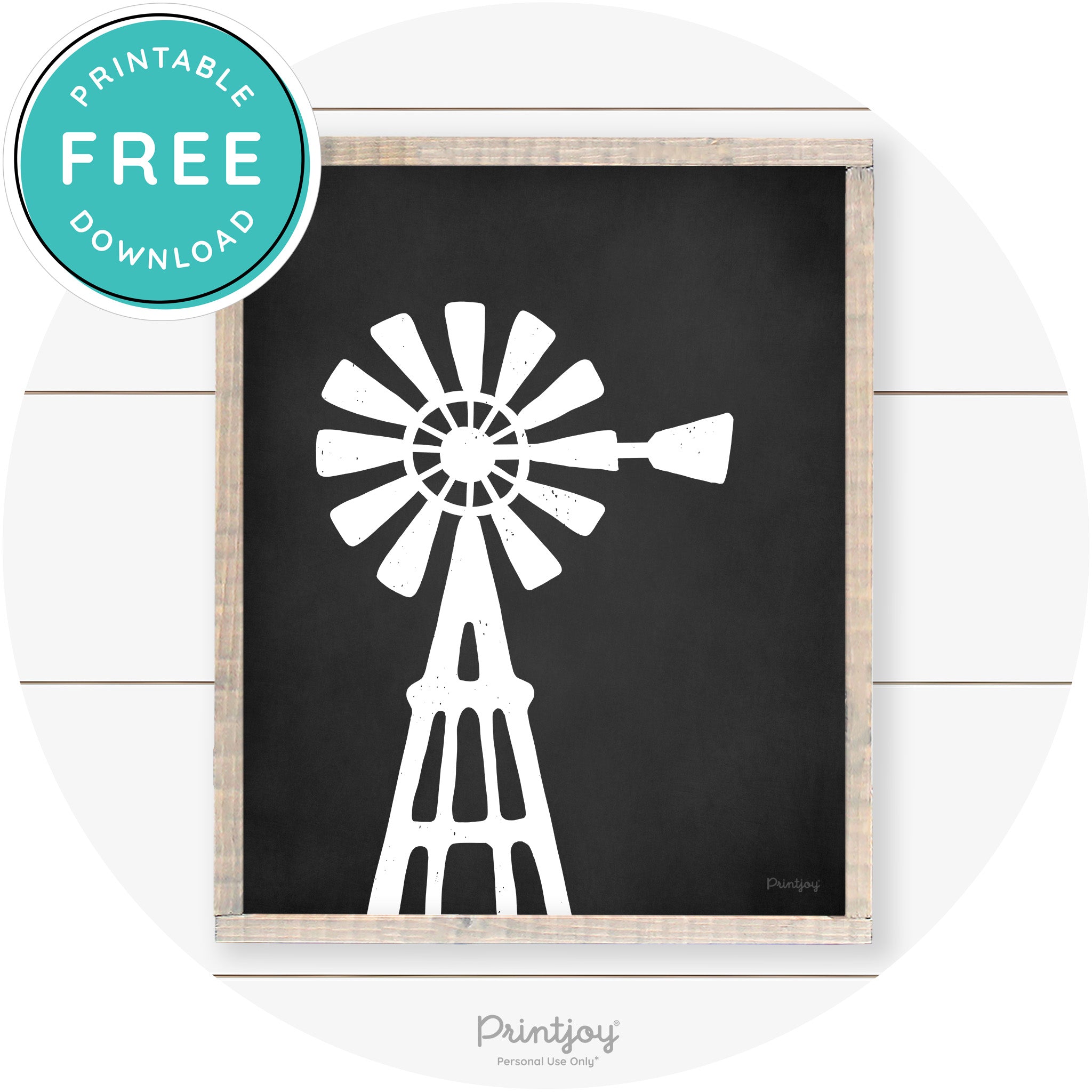 Windmill Rustic Farmhouse Living Room Wall Art Decor Free Printable