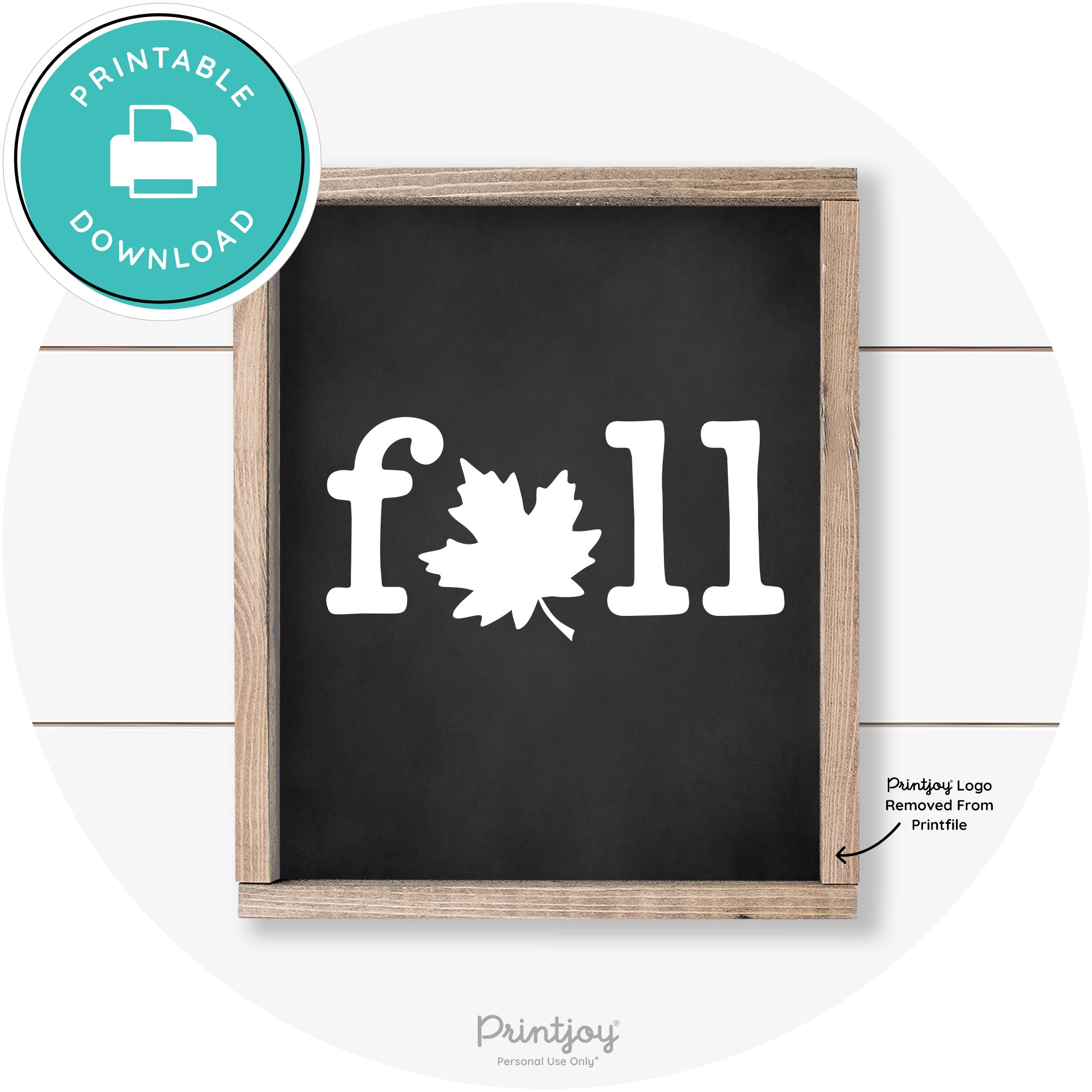 Fall Maple Leaf Cute Modern Farmhouse Wall Art Free Printable