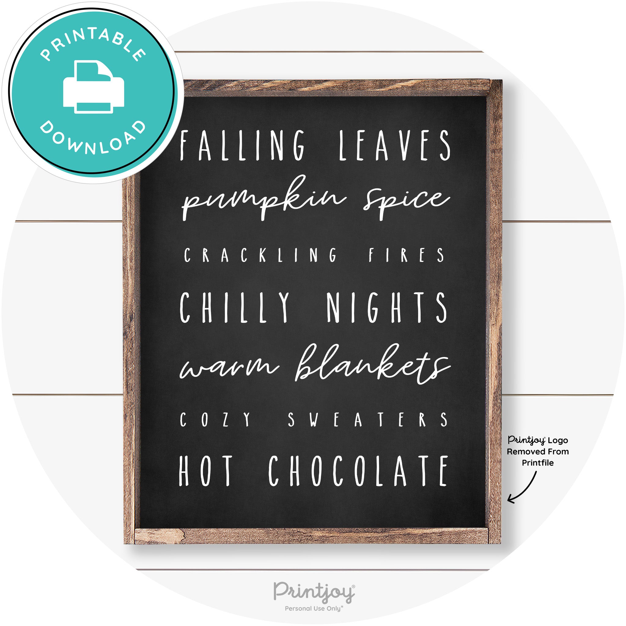Fall Favorite Things Cute Farmhouse Autumn Wall Art Free Printable