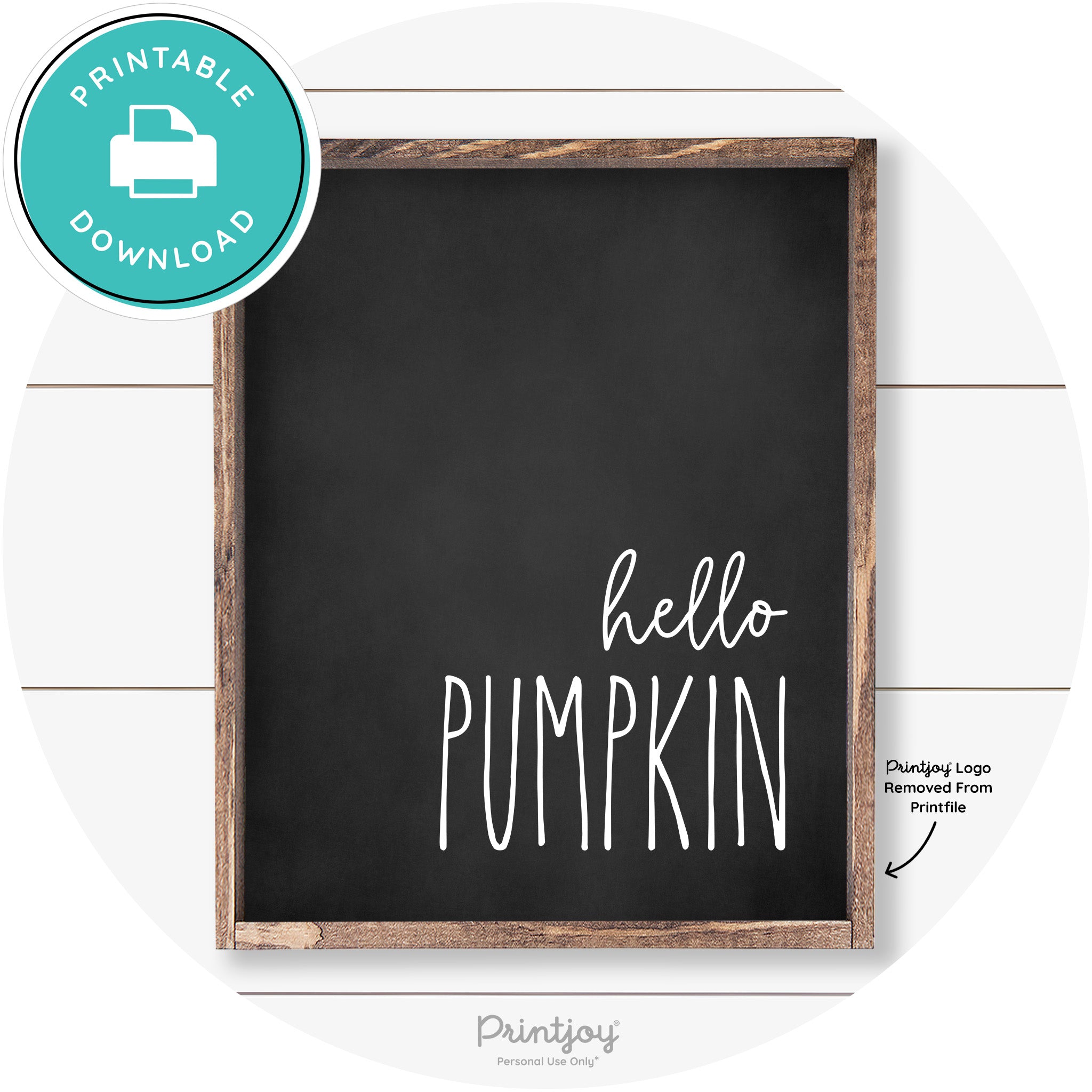 Hello Pumpkin Cute Fun Simple Farmhouse Wall Art Free Printable