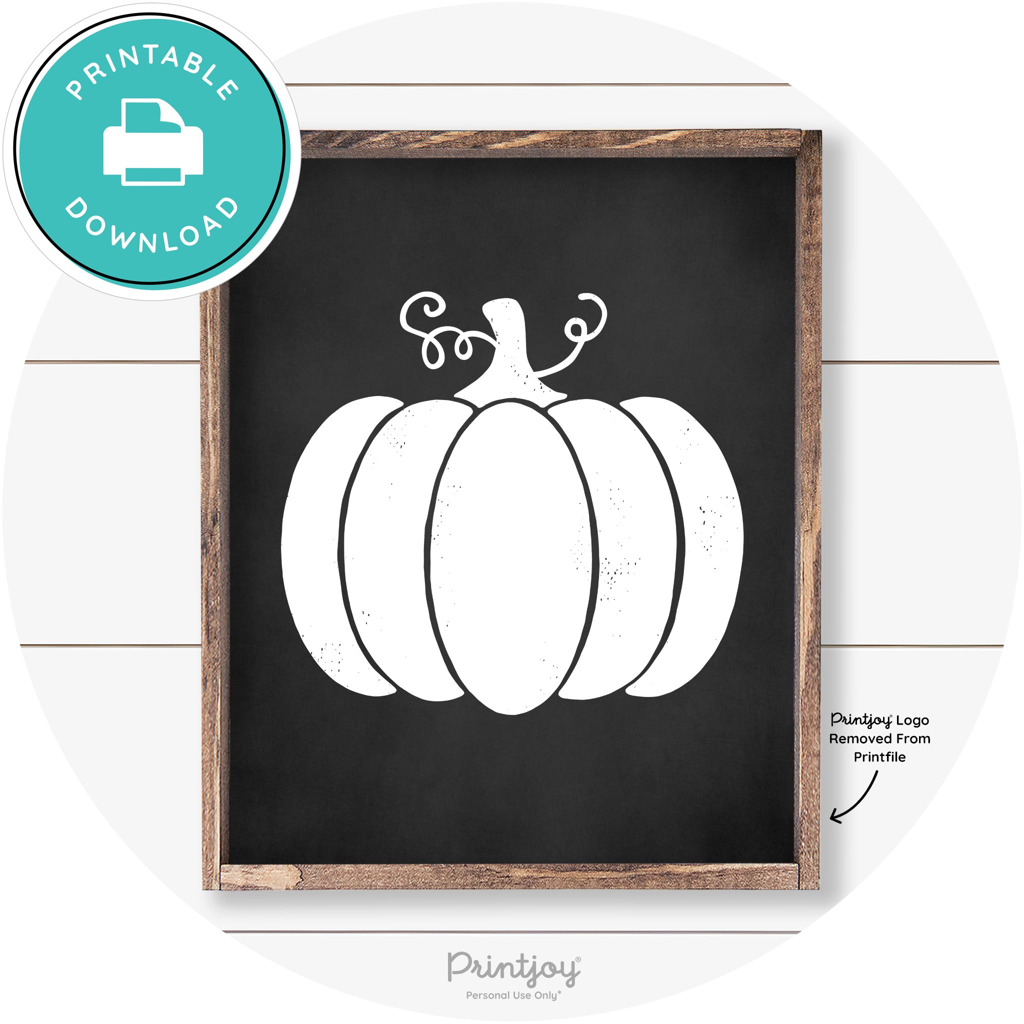 Pumpkin Thanksgiving Cute Farmhouse Wall Art Decor Free Printable - Printjoy