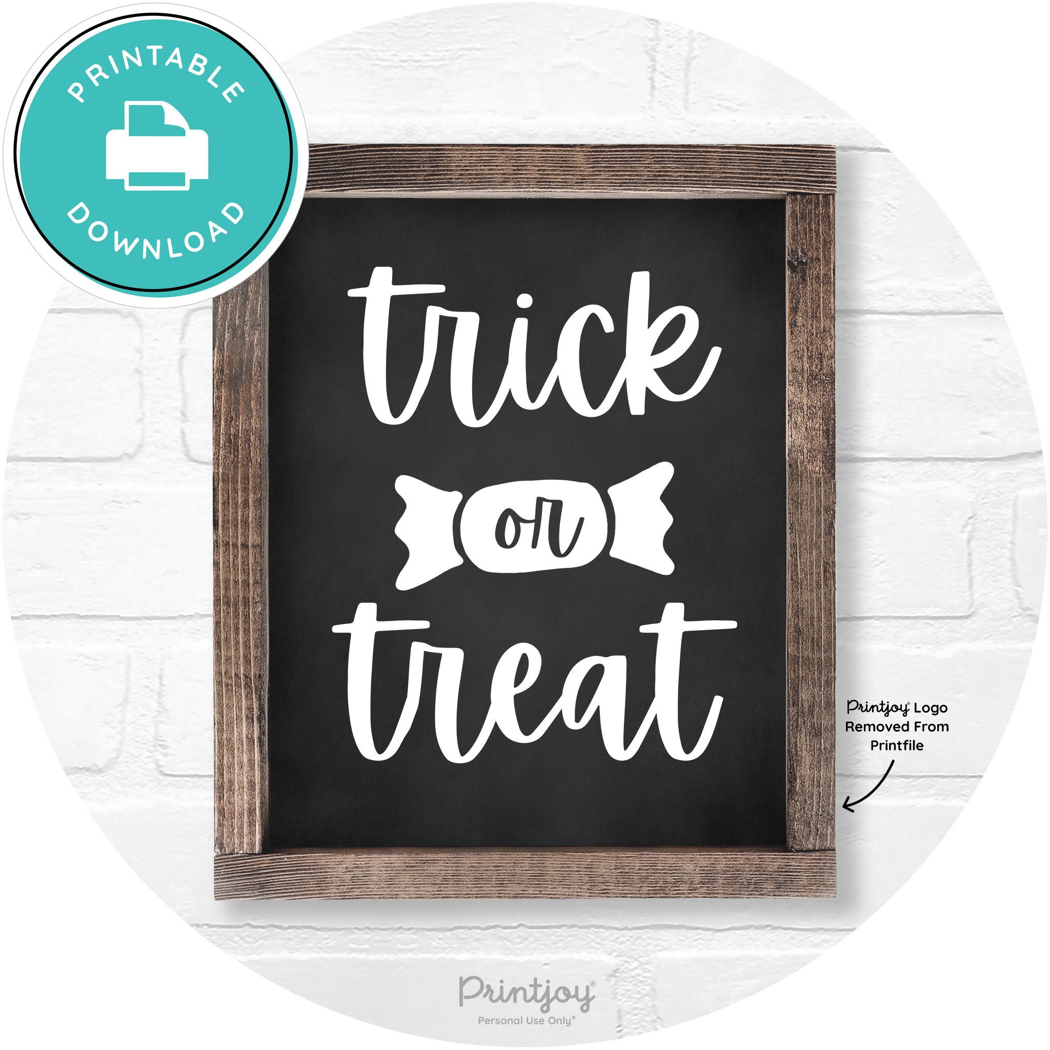 Trick Or Treat Halloween Rustic Farmhouse Wall Art Free Printable