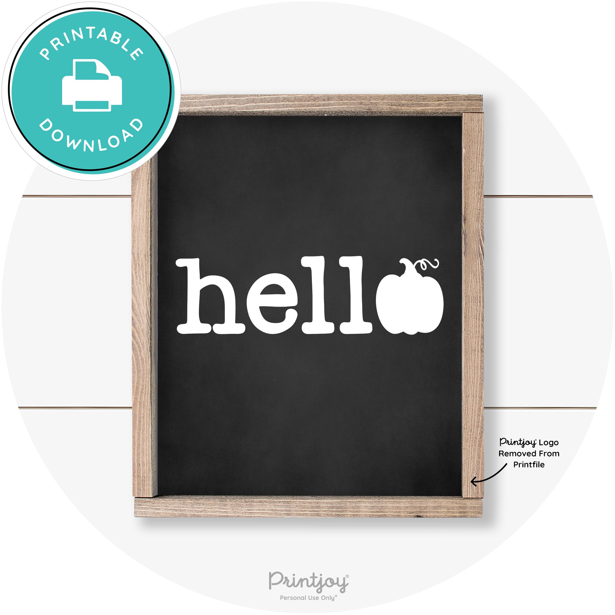 Hello Pumpkin Fall Autumn Cute Farmhouse Wall Art Free Printable