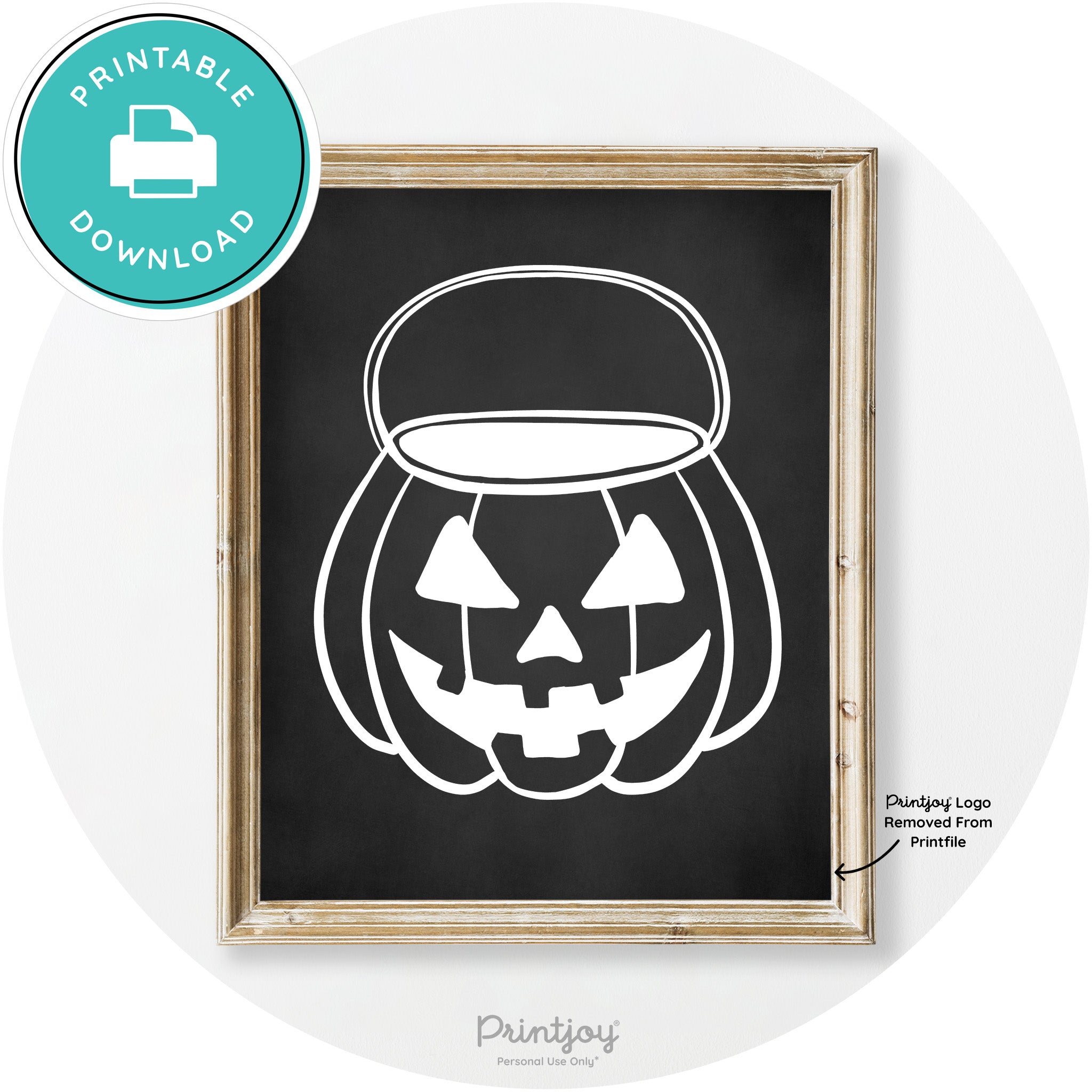 Jack O Lantern Treat Bucket Vintage Halloween Wall Art Free Printable