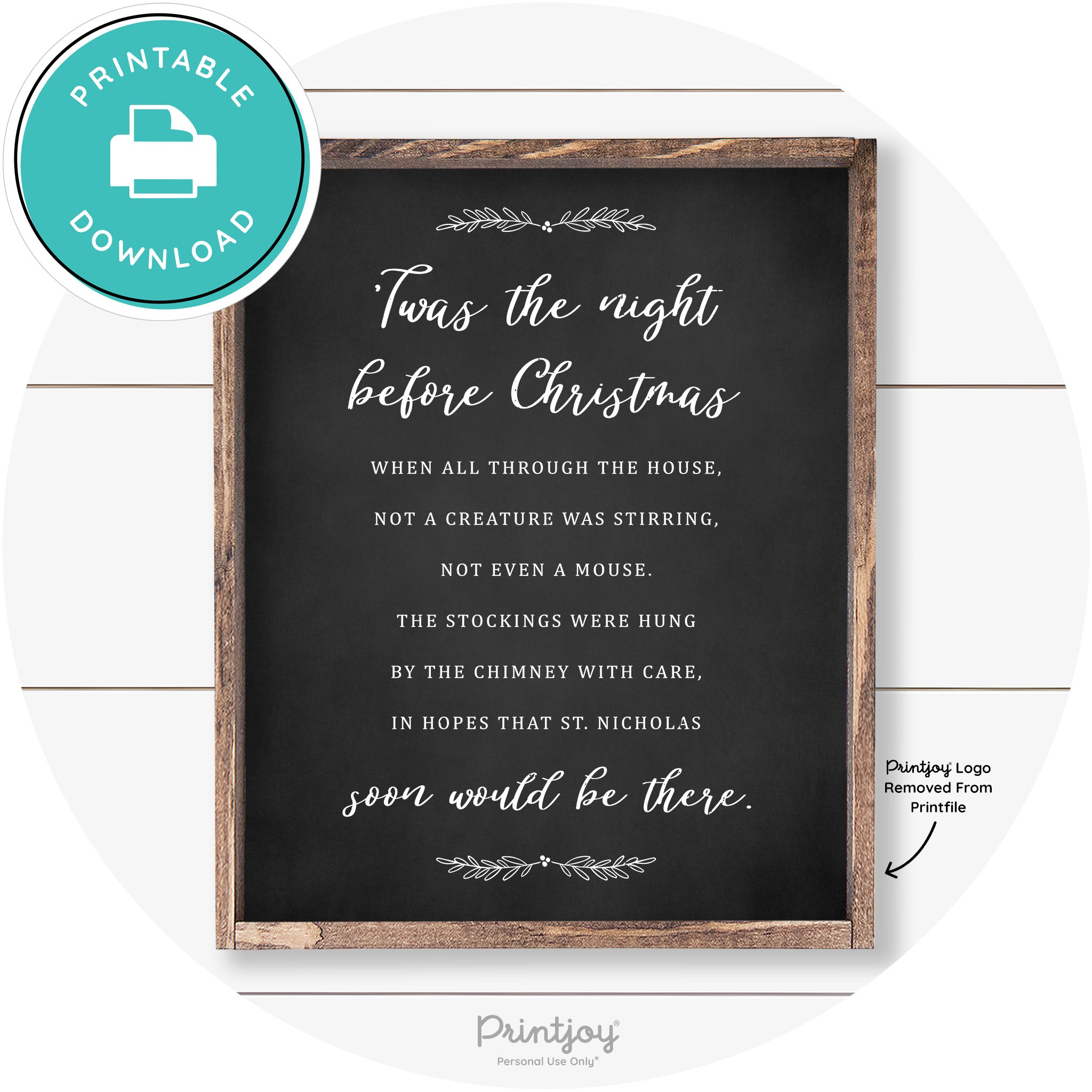 'Twas The Night Before Christmas Farmhouse Wall Art Free Printable