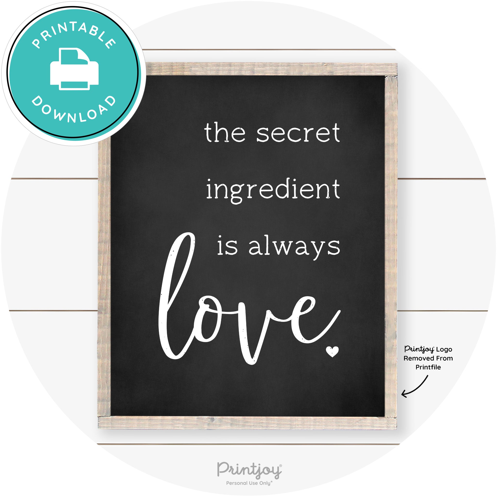 Secret Ingredient Is Love Farmhouse Kitchen Wall Art Free Printable