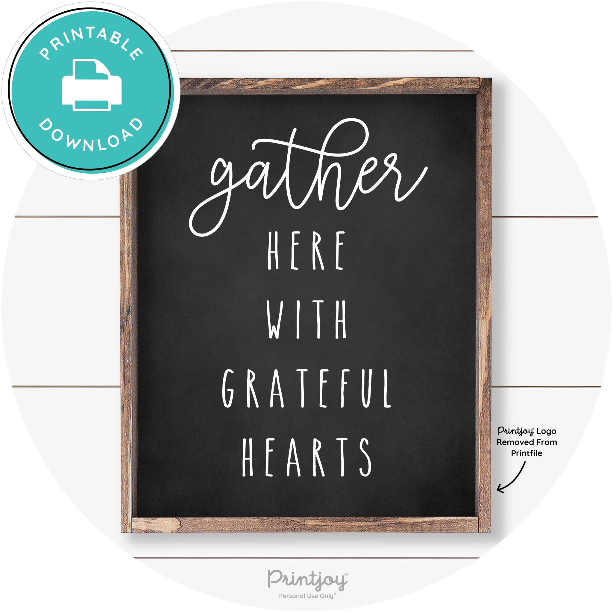 Gather Here Grateful Hearts Farmhouse Wall Art Decor Free Printable