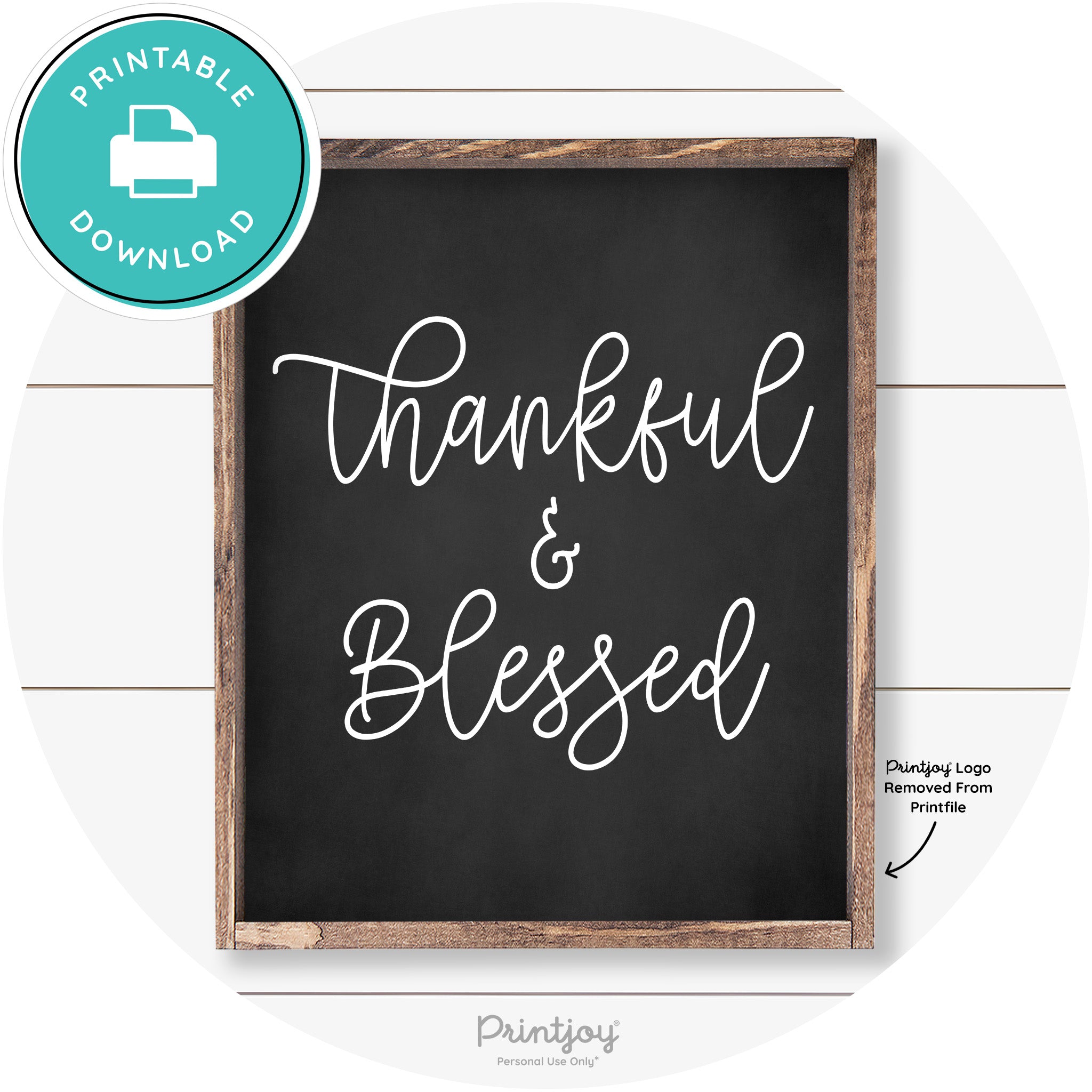 Thankful And Blessed Thanksgiving Farmhouse Wall Art Free Printable