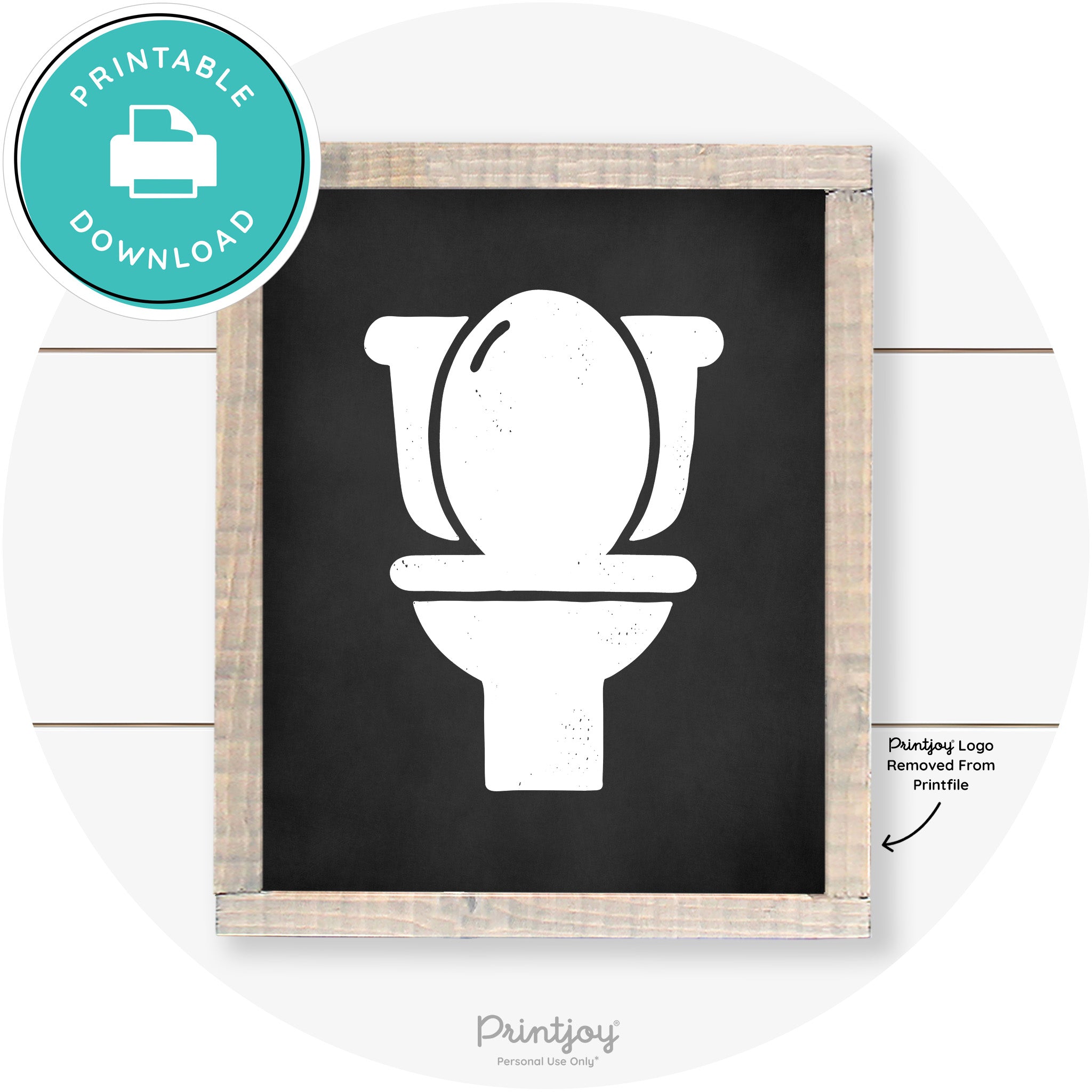 Toilet Seat Bathroom Sign Farmhouse Wall Art Decor Free Printable