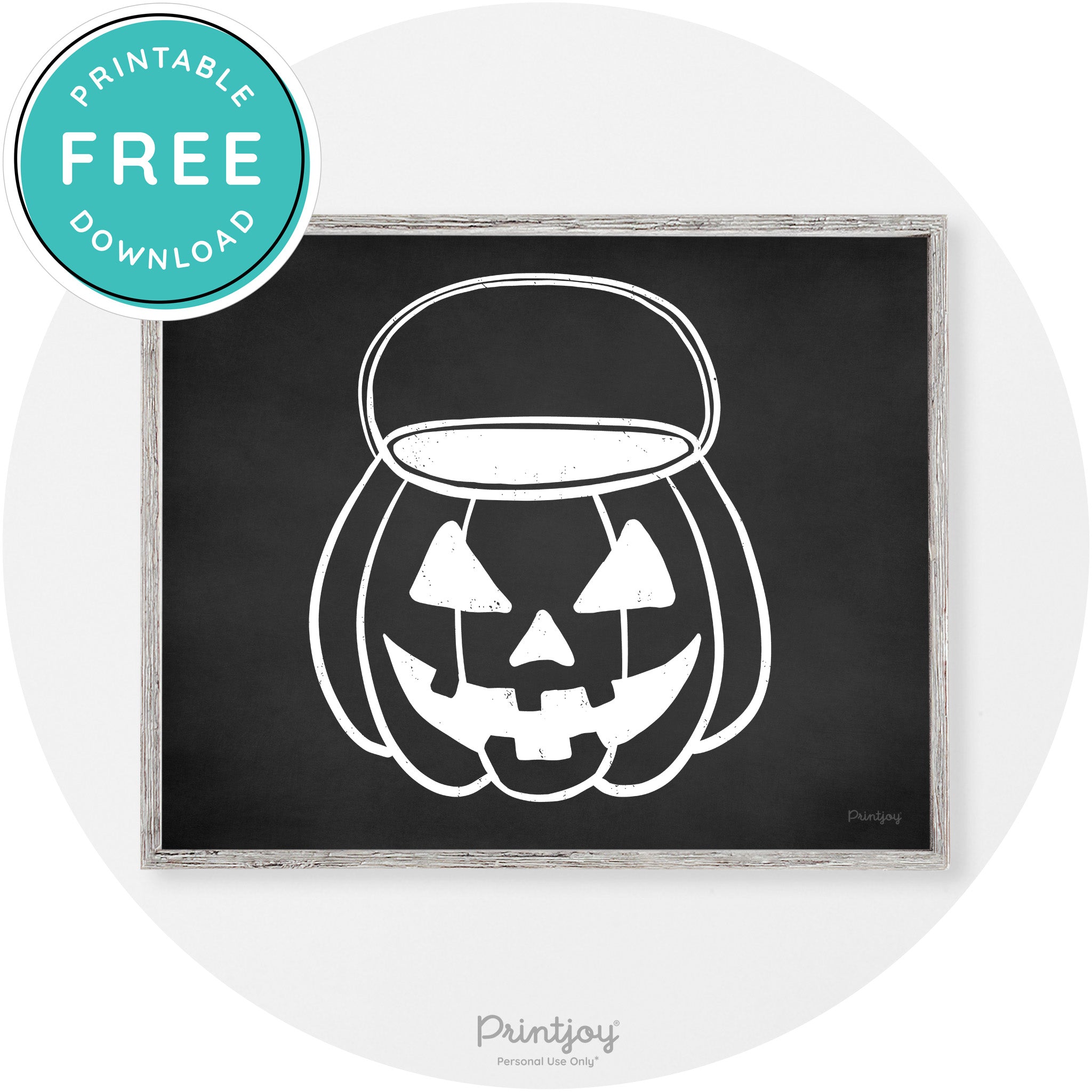 Jack O Lantern Treat Bucket Vintage Halloween Wall Art Free Printable - Printjoy